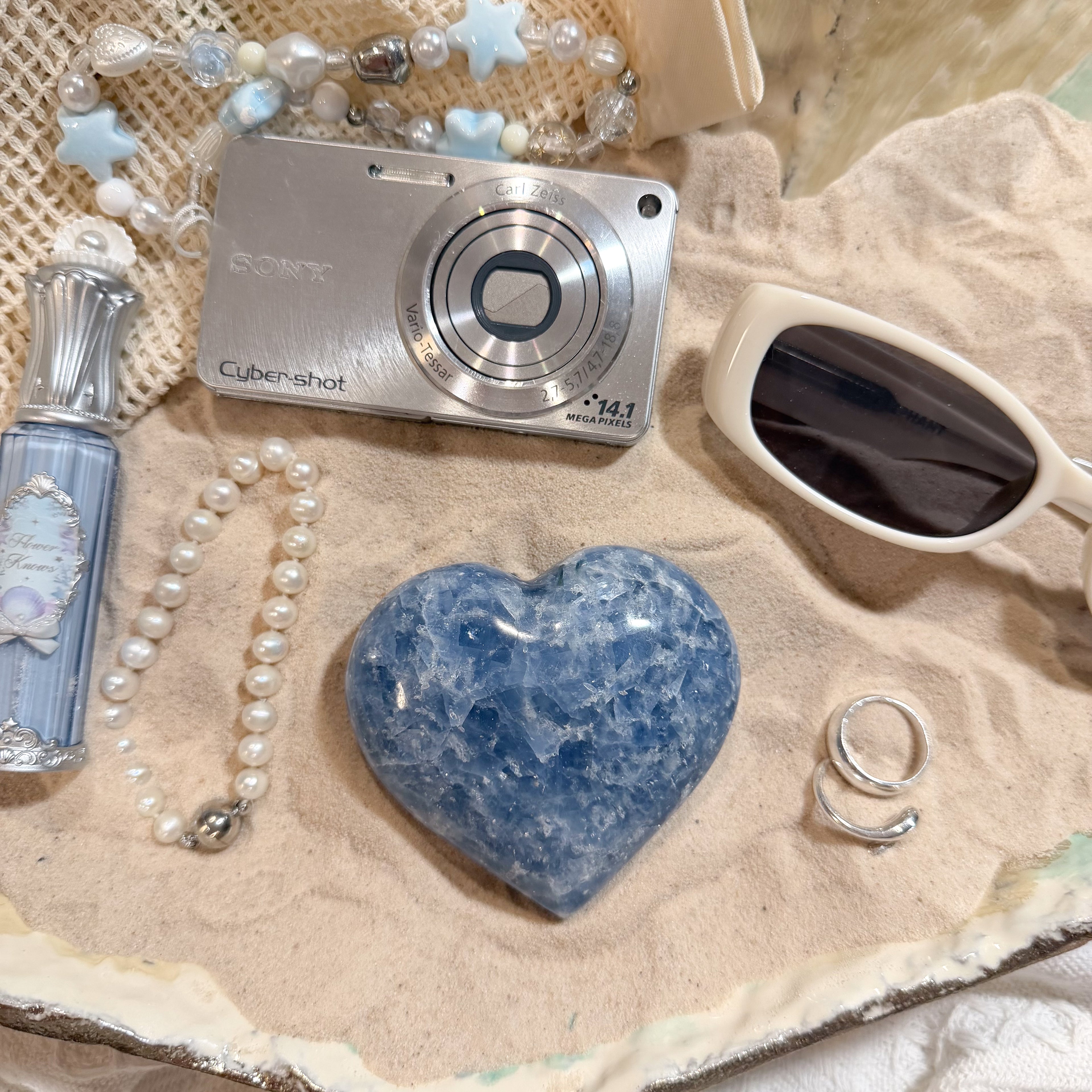Blue Calcite Heart