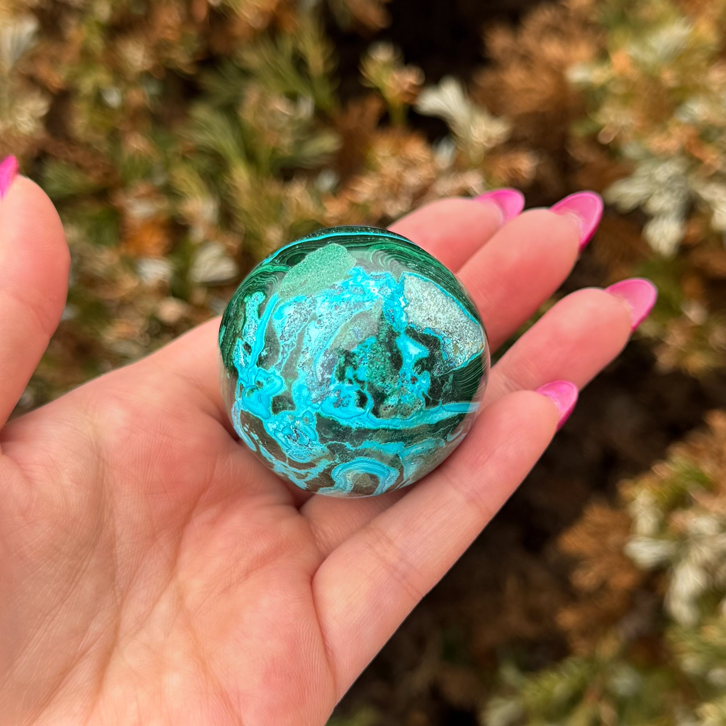 Malachite Chrysocolla Sphere E (High Grade)