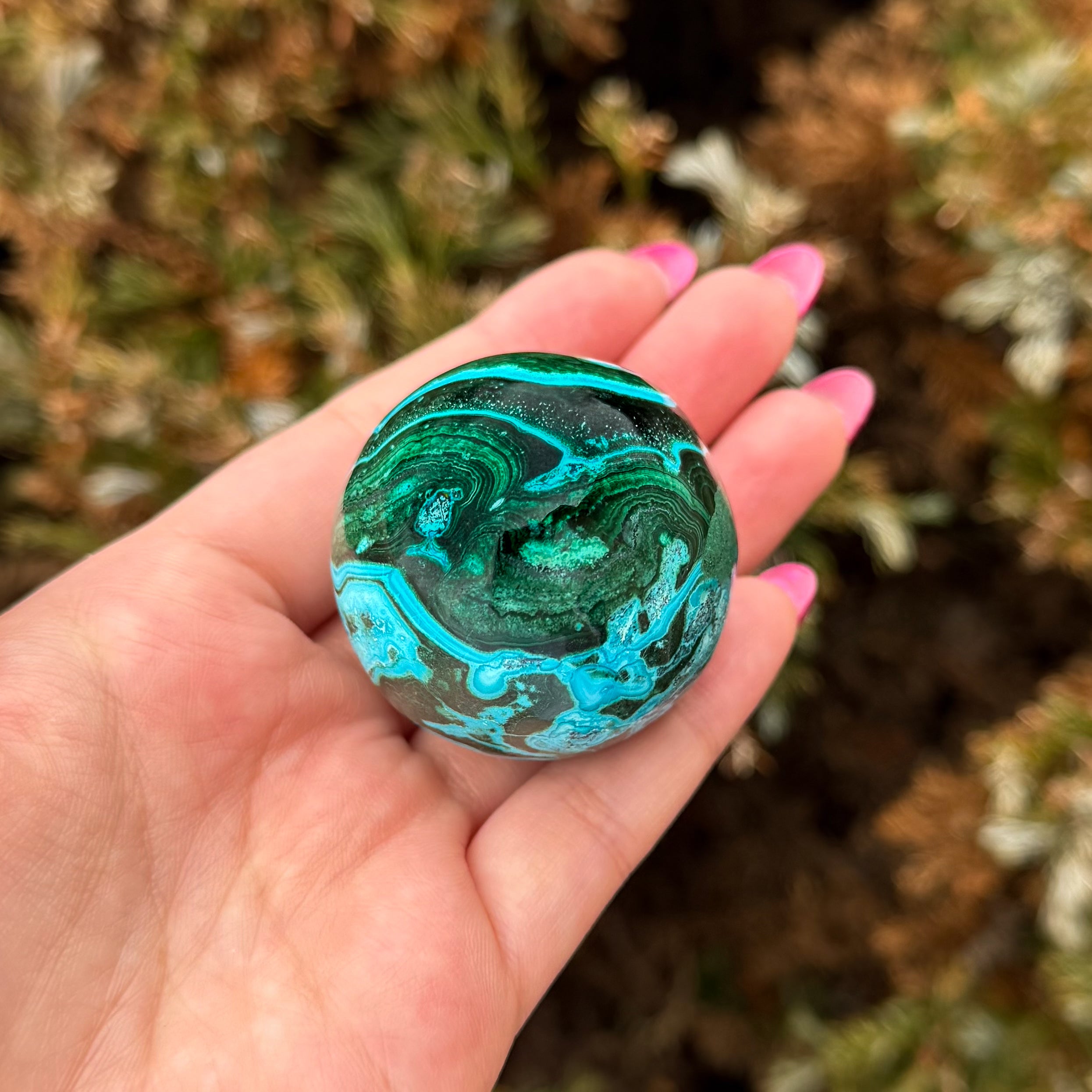 Malachite Chrysocolla Sphere E (High Grade)