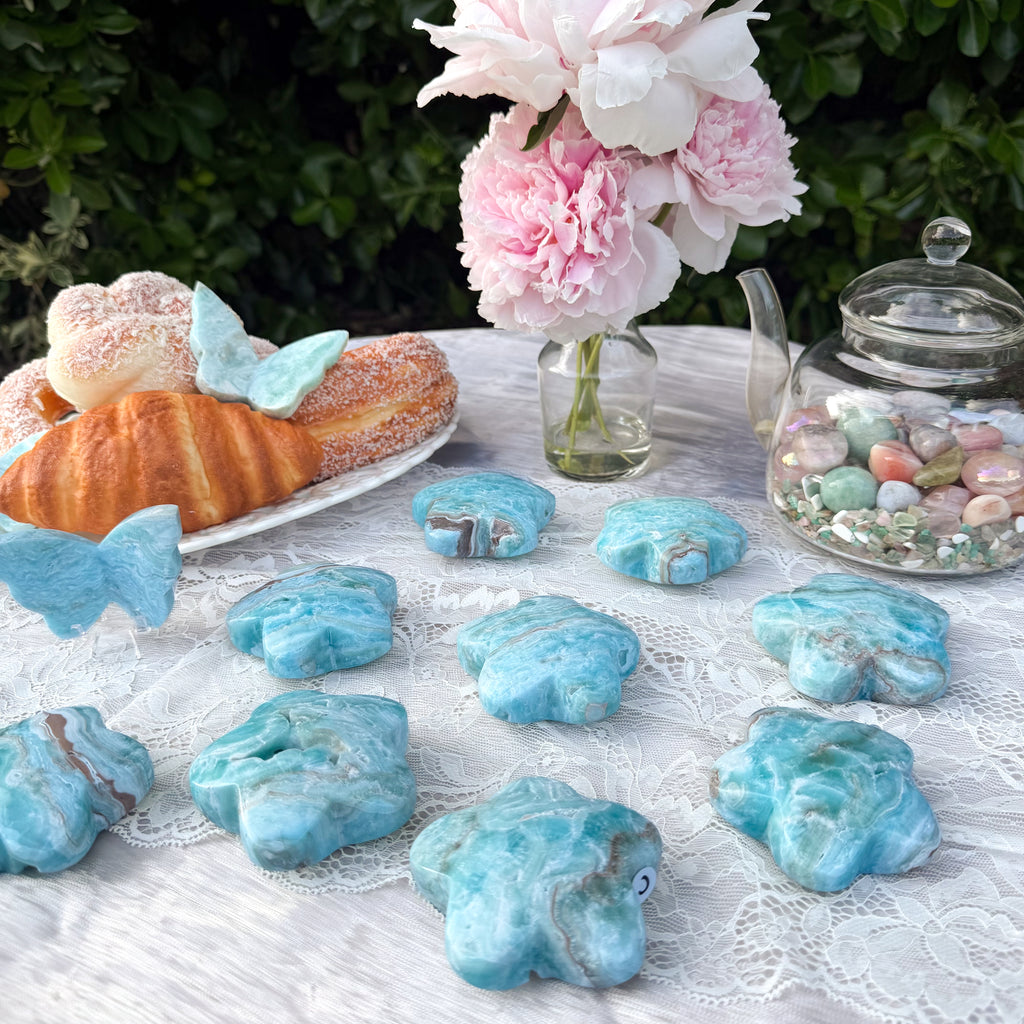 Blue Aragonite Star Carving (Choose Your Own)