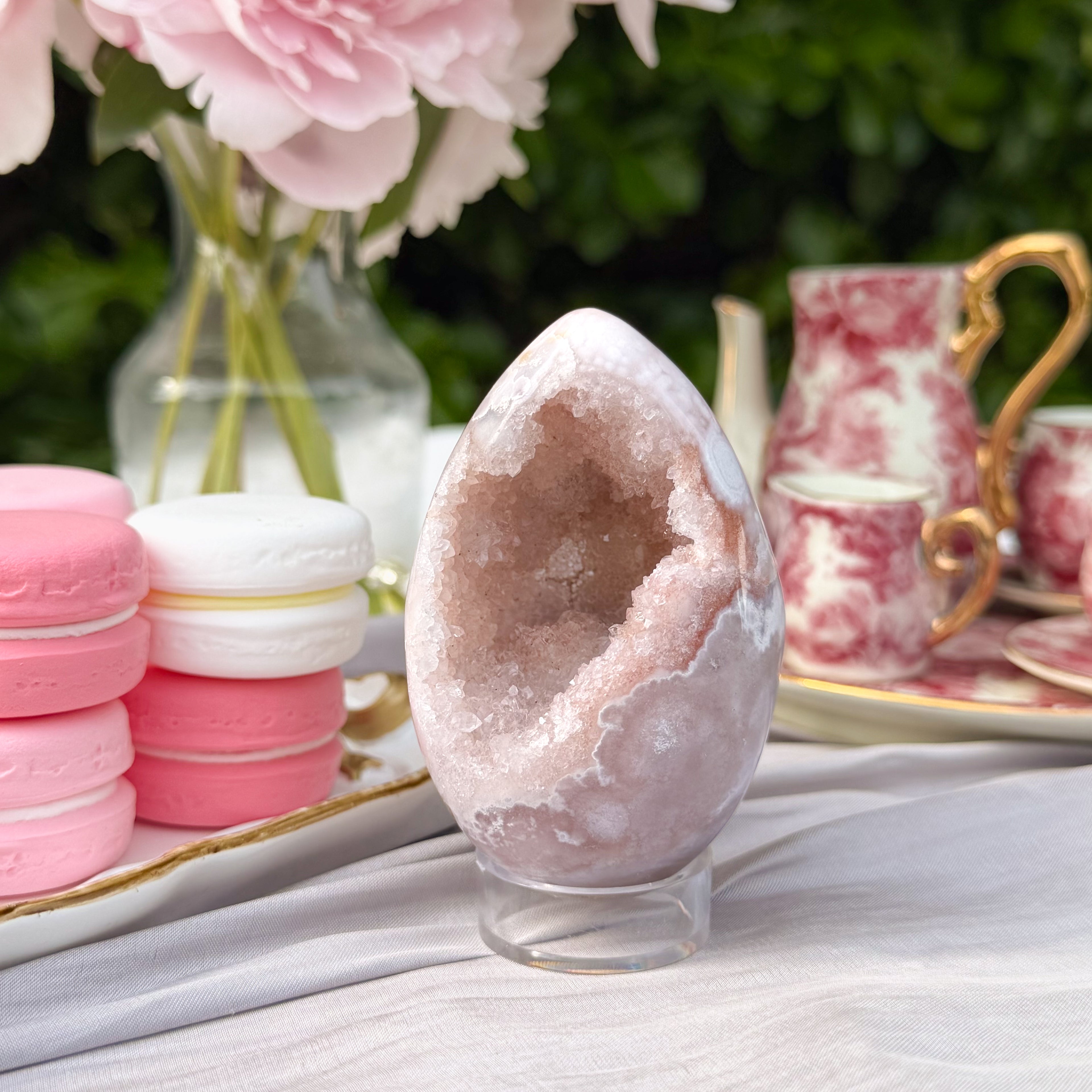 Pink Amethyst & Flower Agate Egg (Choose Your Own)
