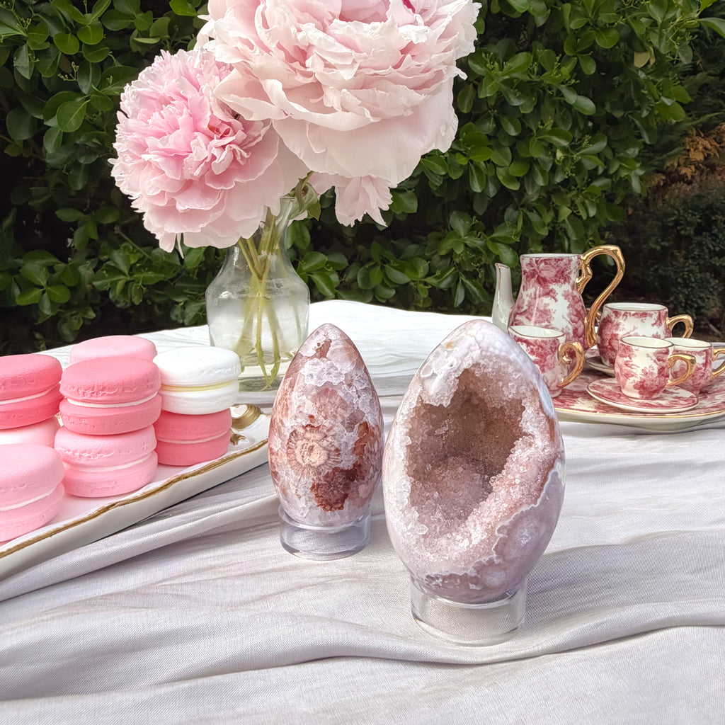 Pink Amethyst & Flower Agate Egg (Choose Your Own)