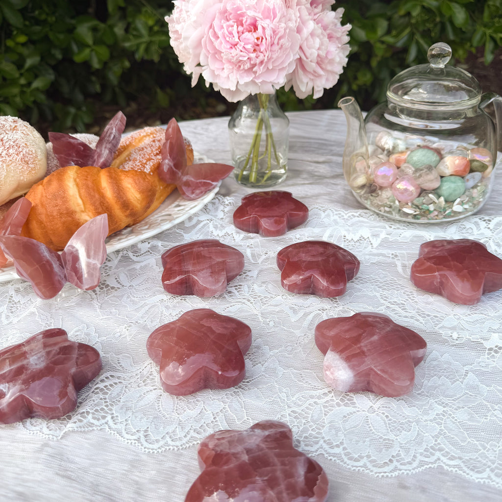 Rose Calcite Star Carving (Choose Your Own)