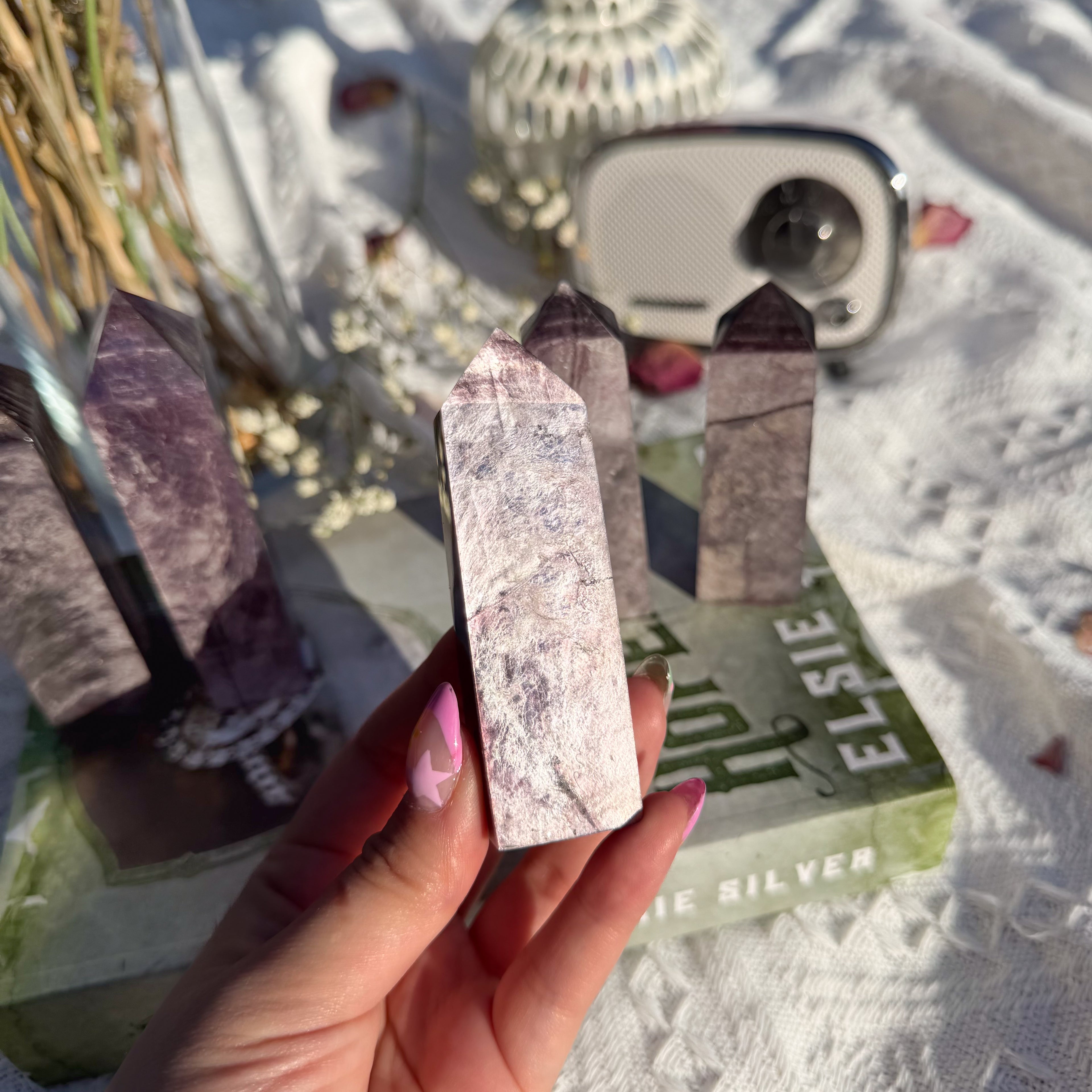 Gem Lepidolite Flashy Tower (Choose Your Own)