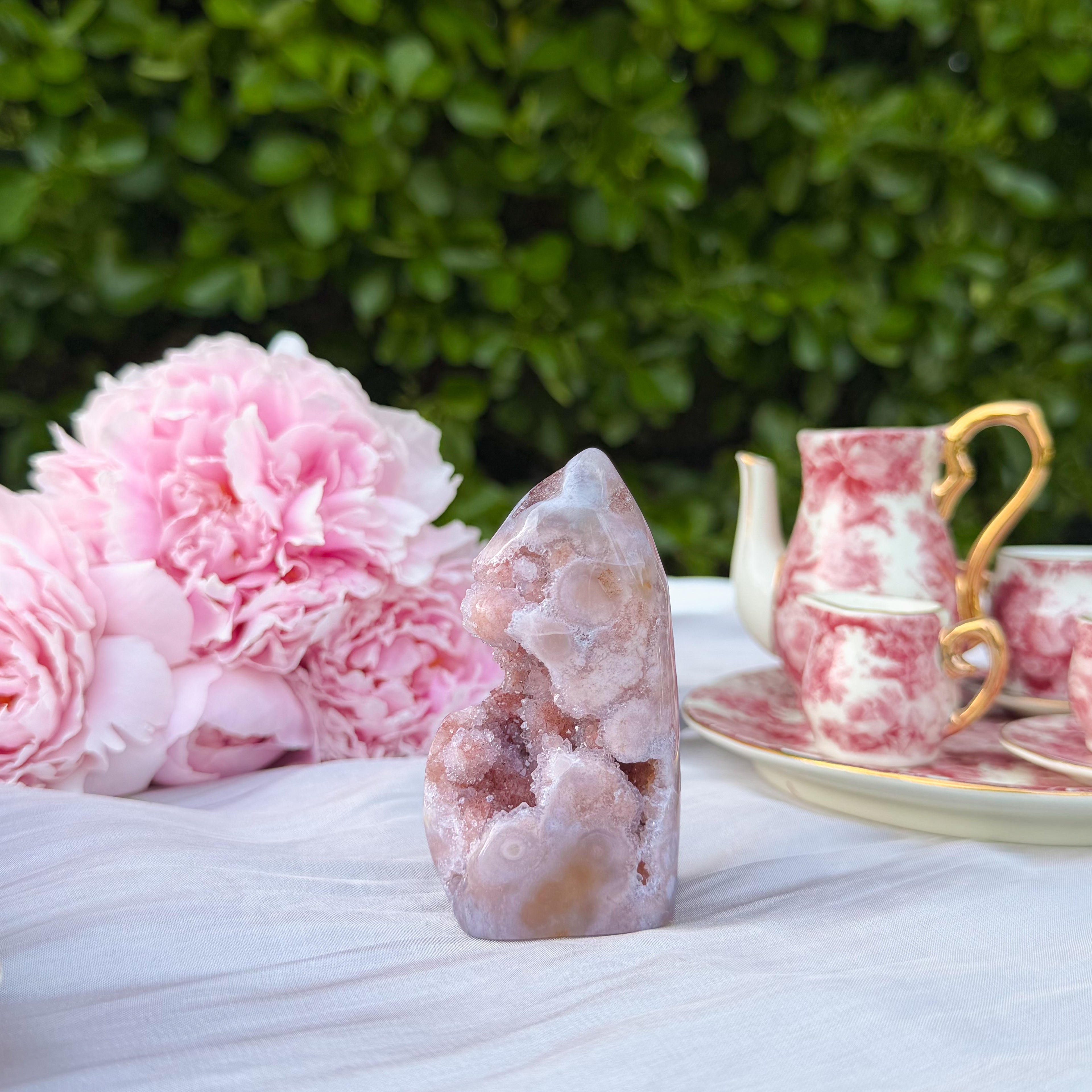 Pink Amethyst and Flower Agate Free Form