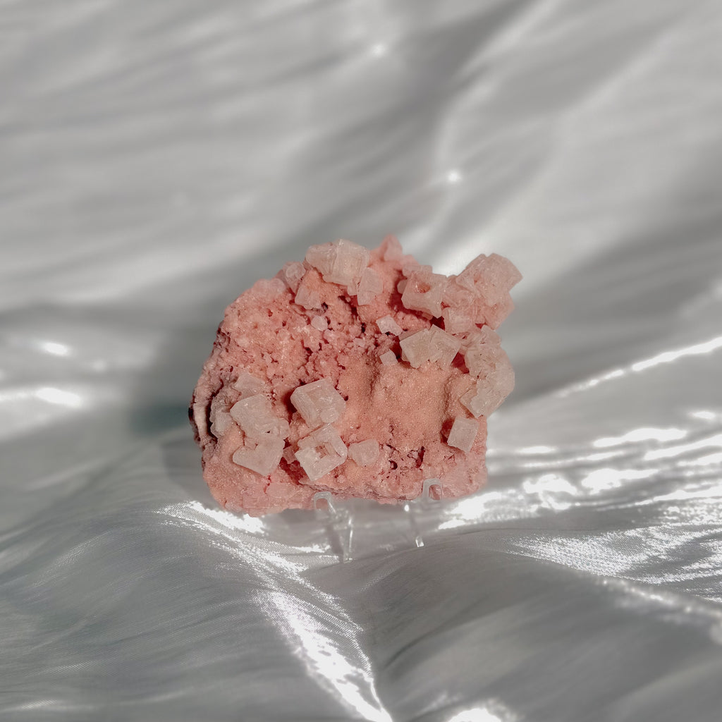 Pink Halite Crystal Cluster A