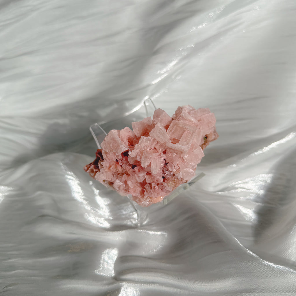 Pink Halite Crystal Cluster E