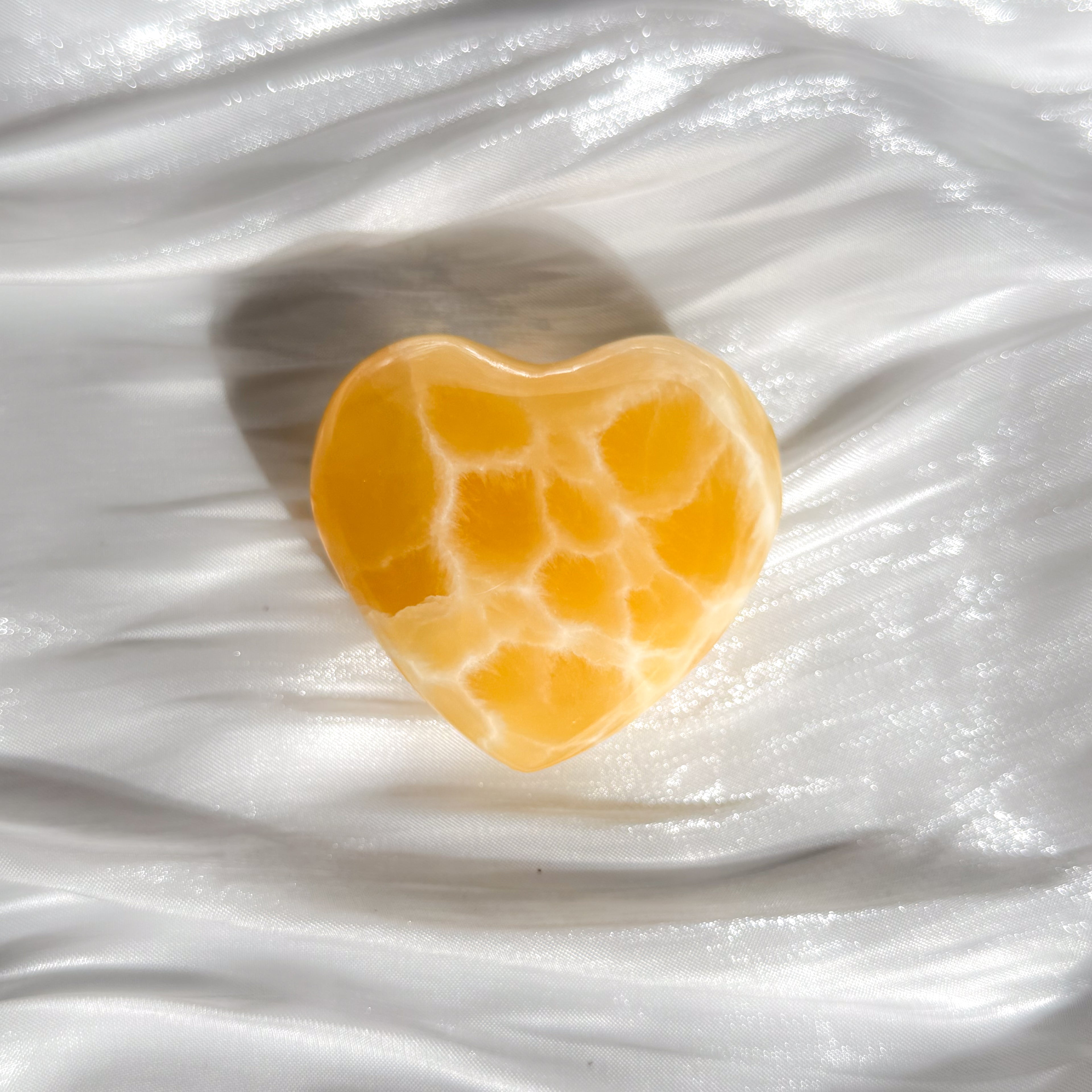 Honey Calcite Heart A