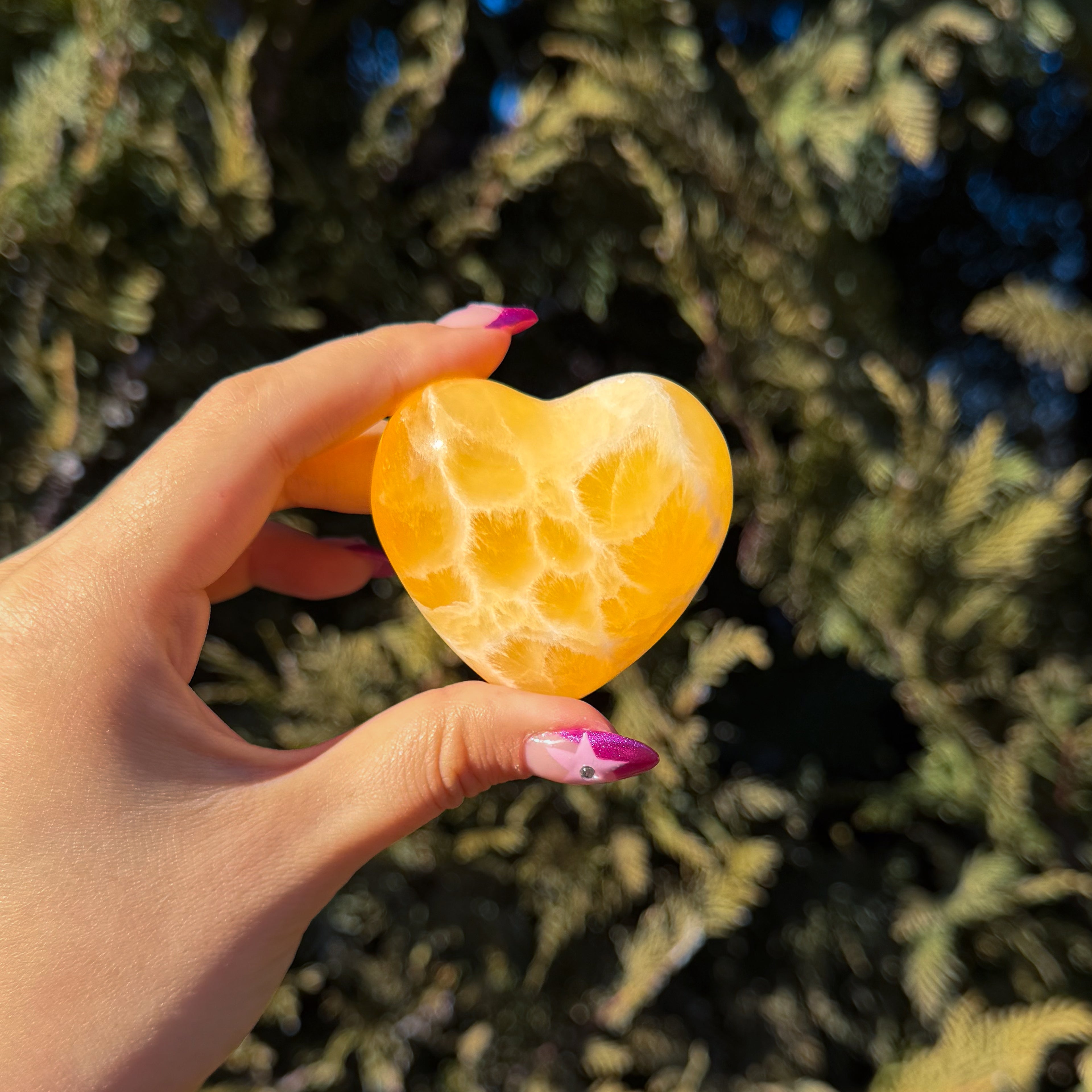 Honey Calcite Heart A