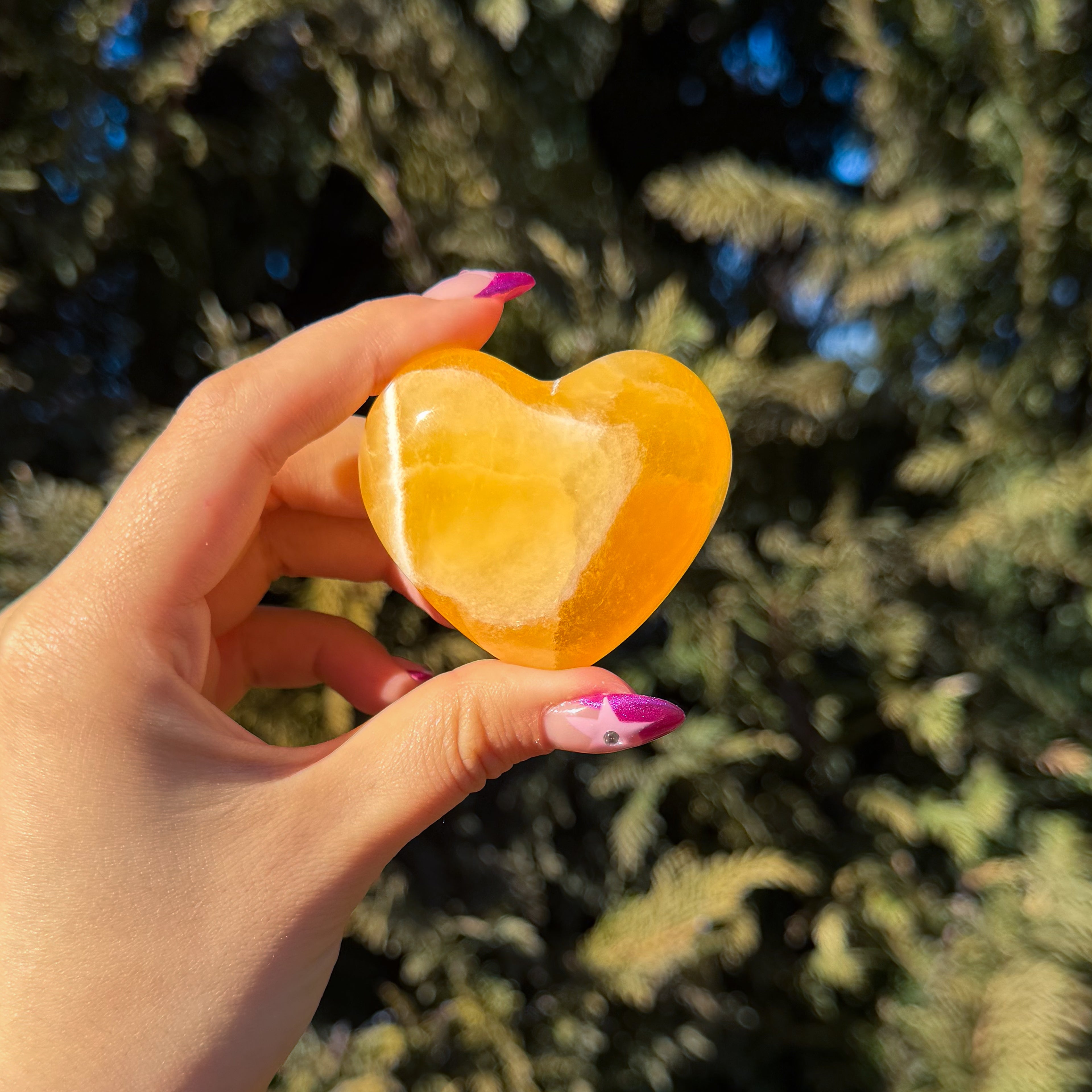 Honey Calcite Heart B