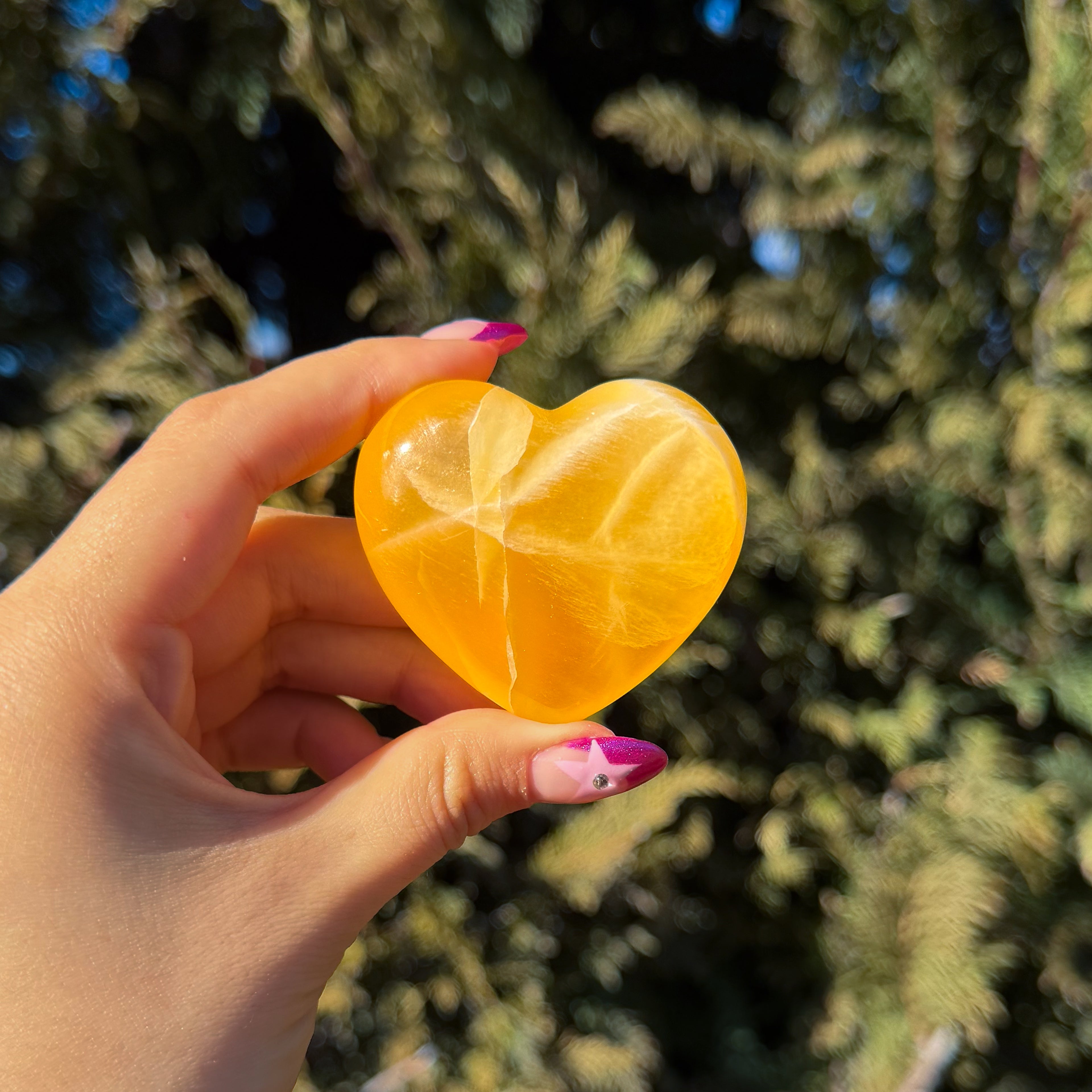 Honey Calcite Heart C