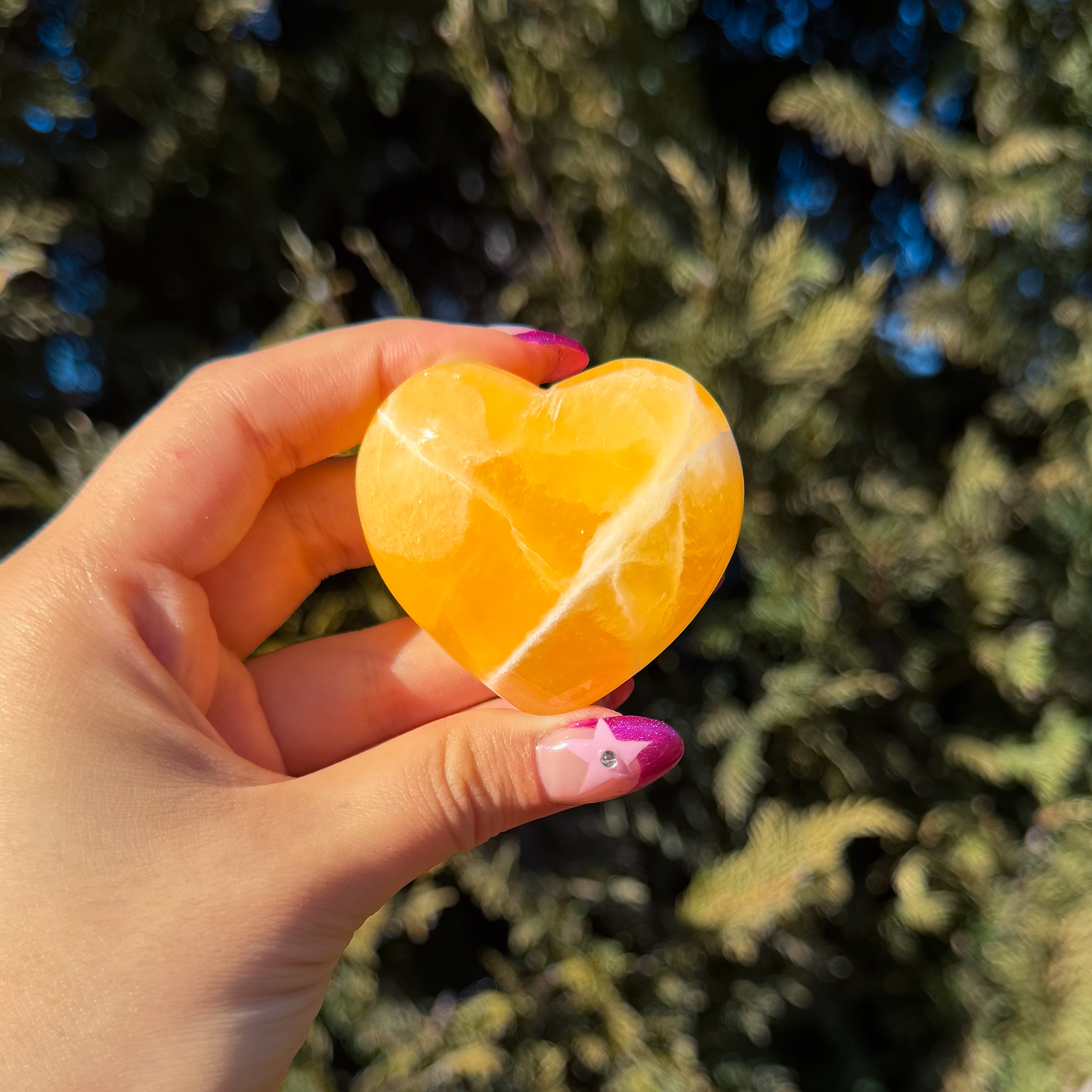 Honey Calcite Heart F