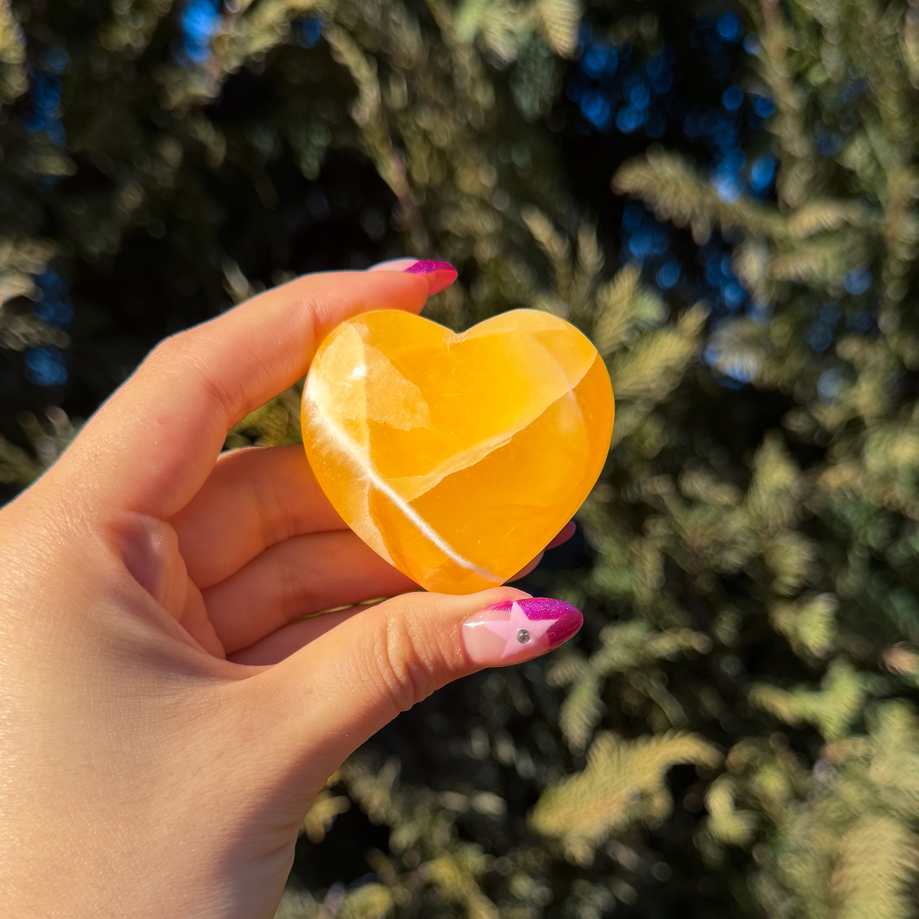 Honey Calcite Heart F