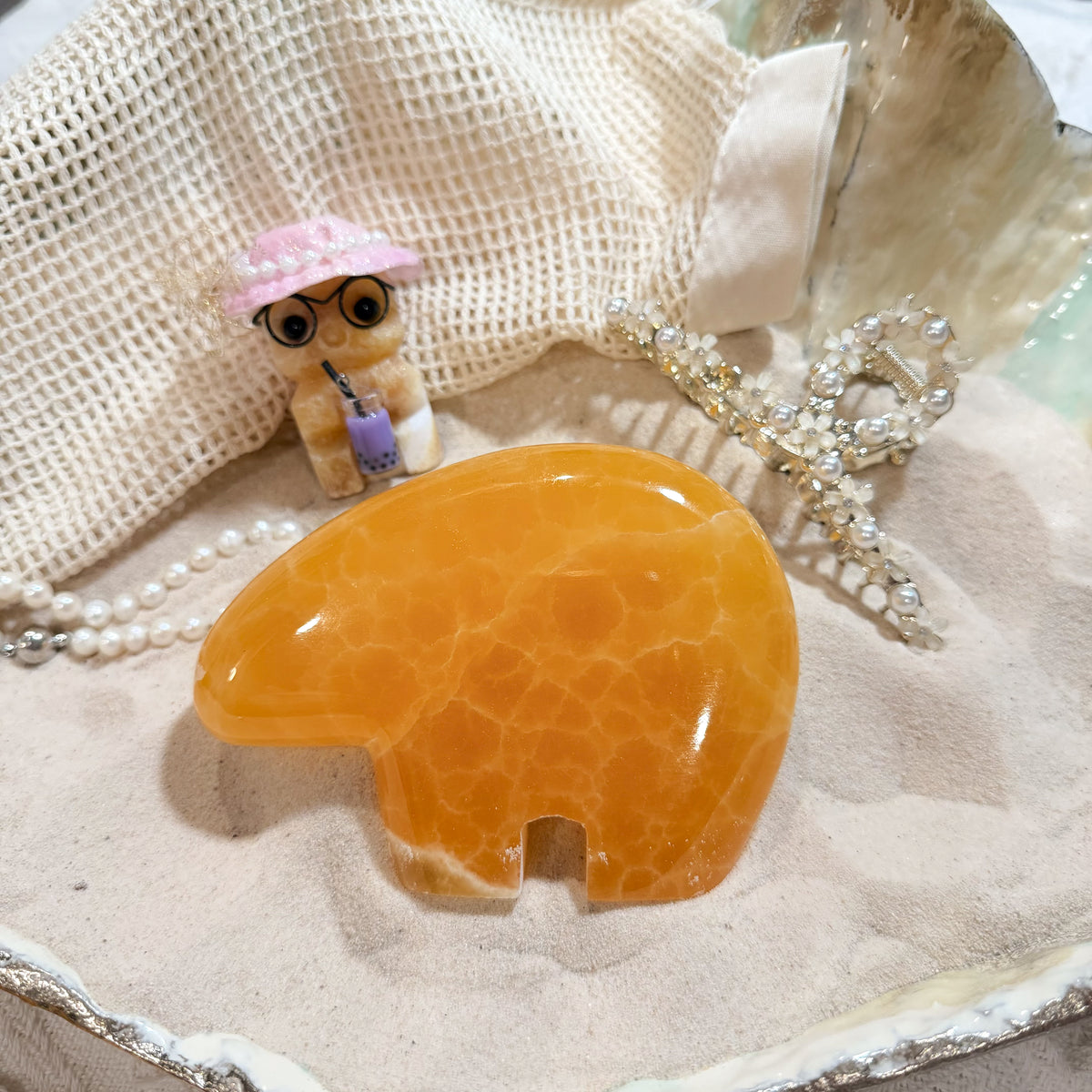 Honey Calcite Statement Bear (Choose Your Own)