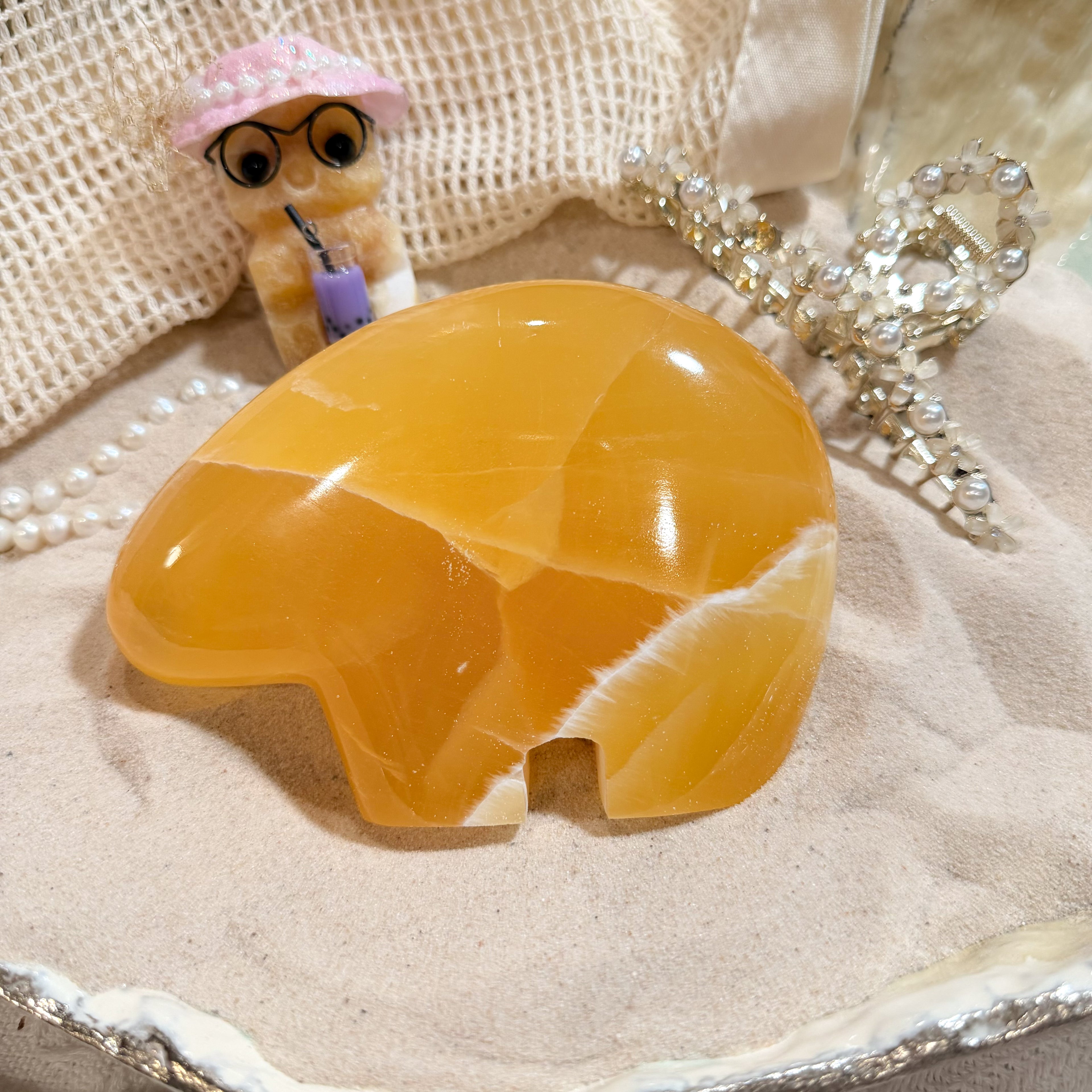 Honey Calcite Statement Bear (Choose Your Own)