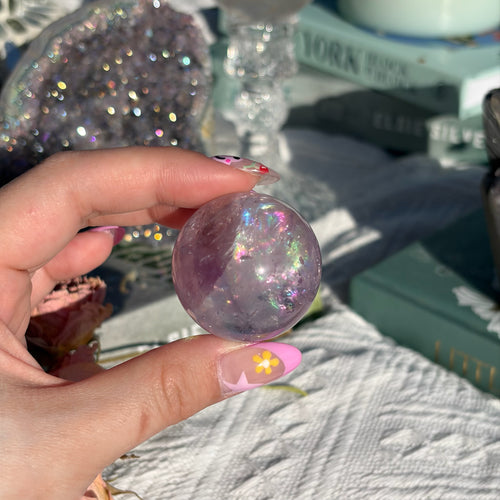 Amethyst Sphere with Rainbow Inclusions (Intuitively Picked)