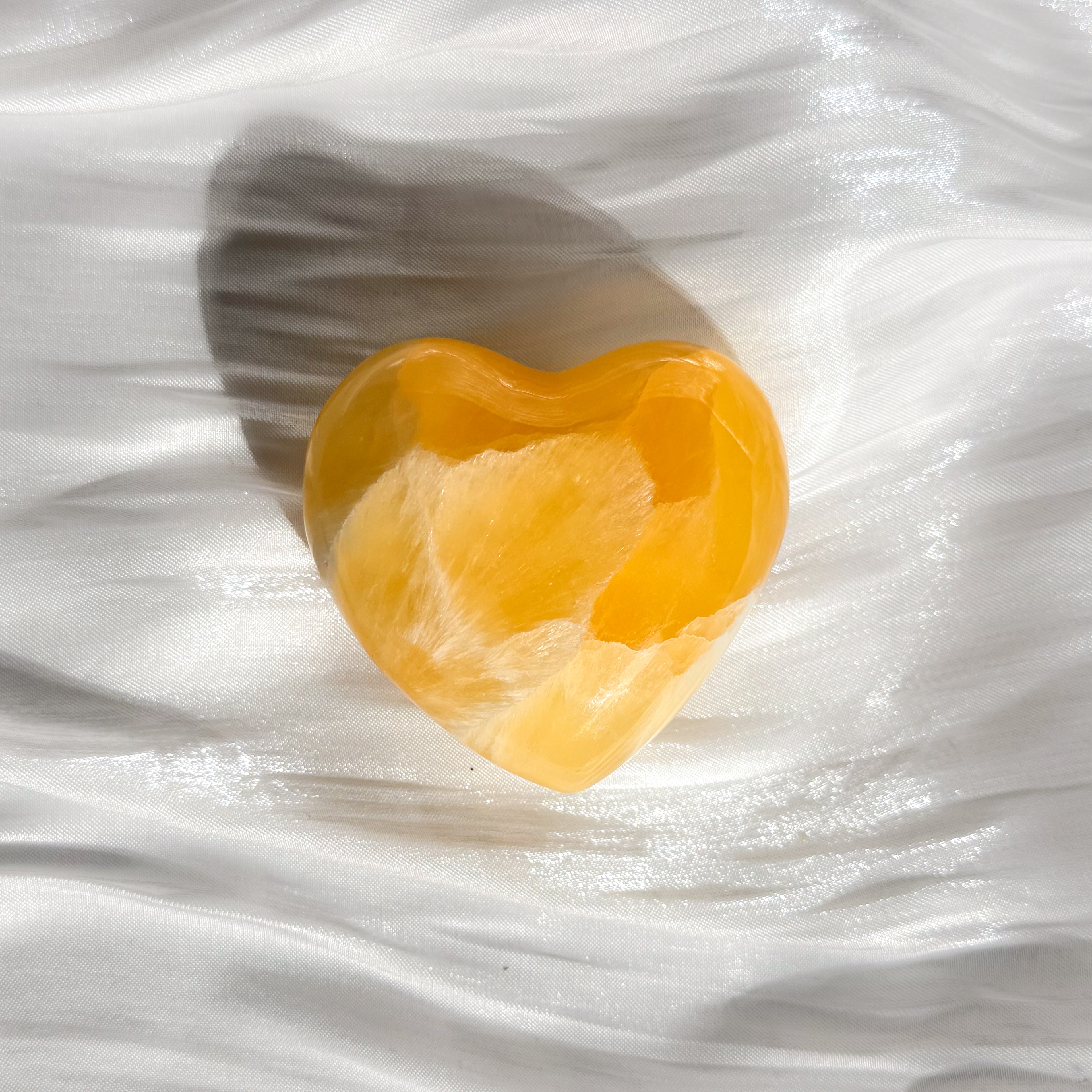 Honey Calcite Heart A