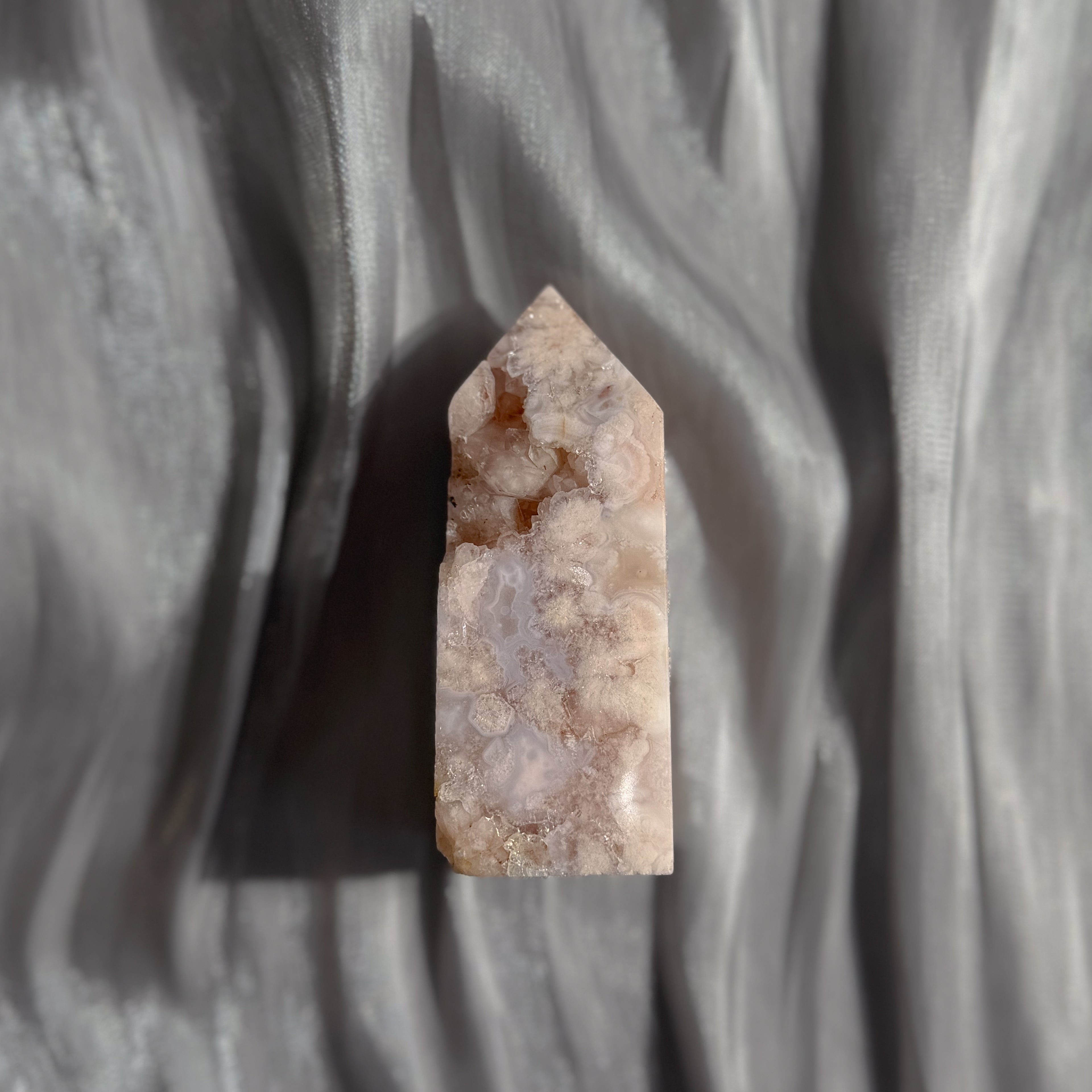 Flower Agate x Pink Amethyst Tower Tower C