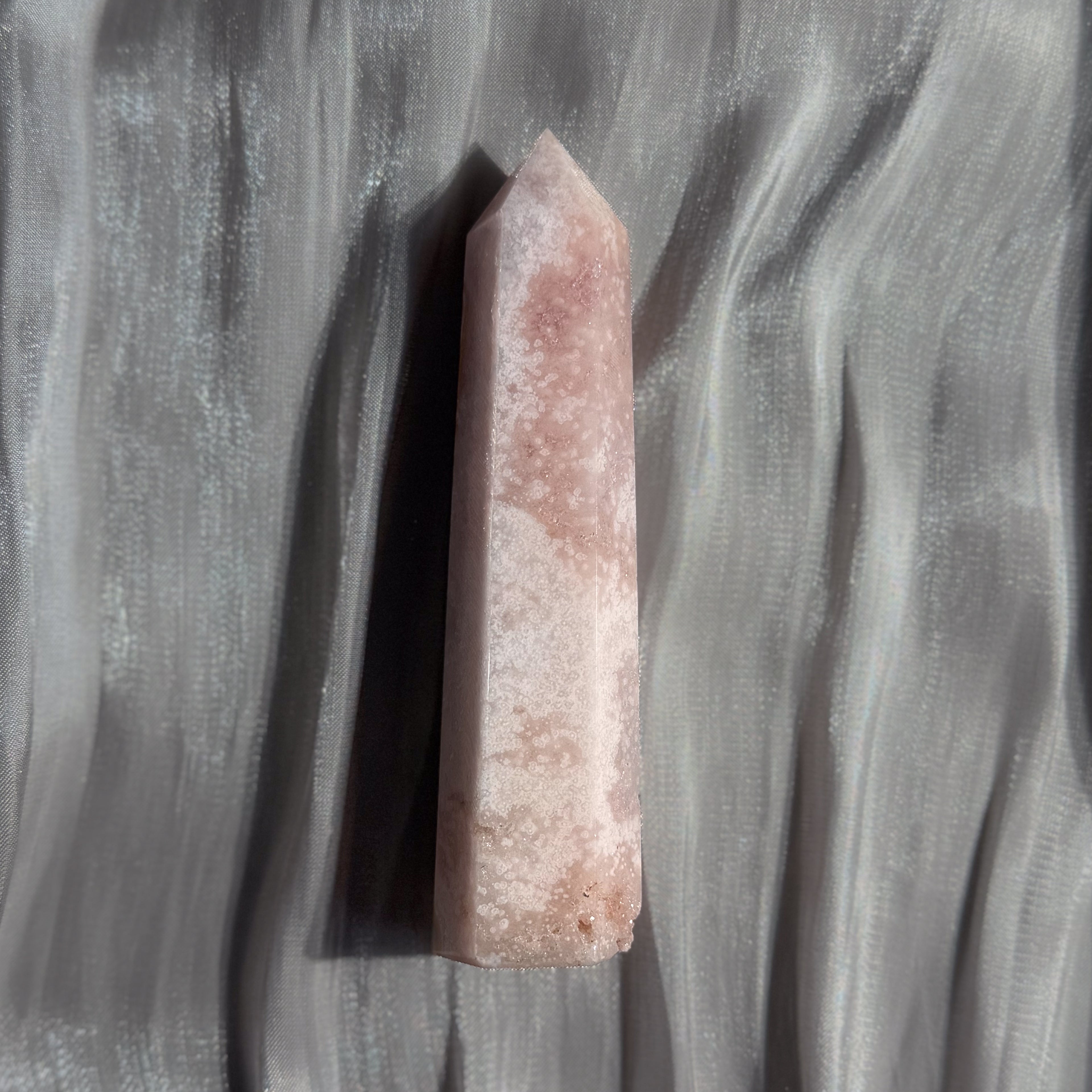 Flower Agate x Pink Amethyst Tower H