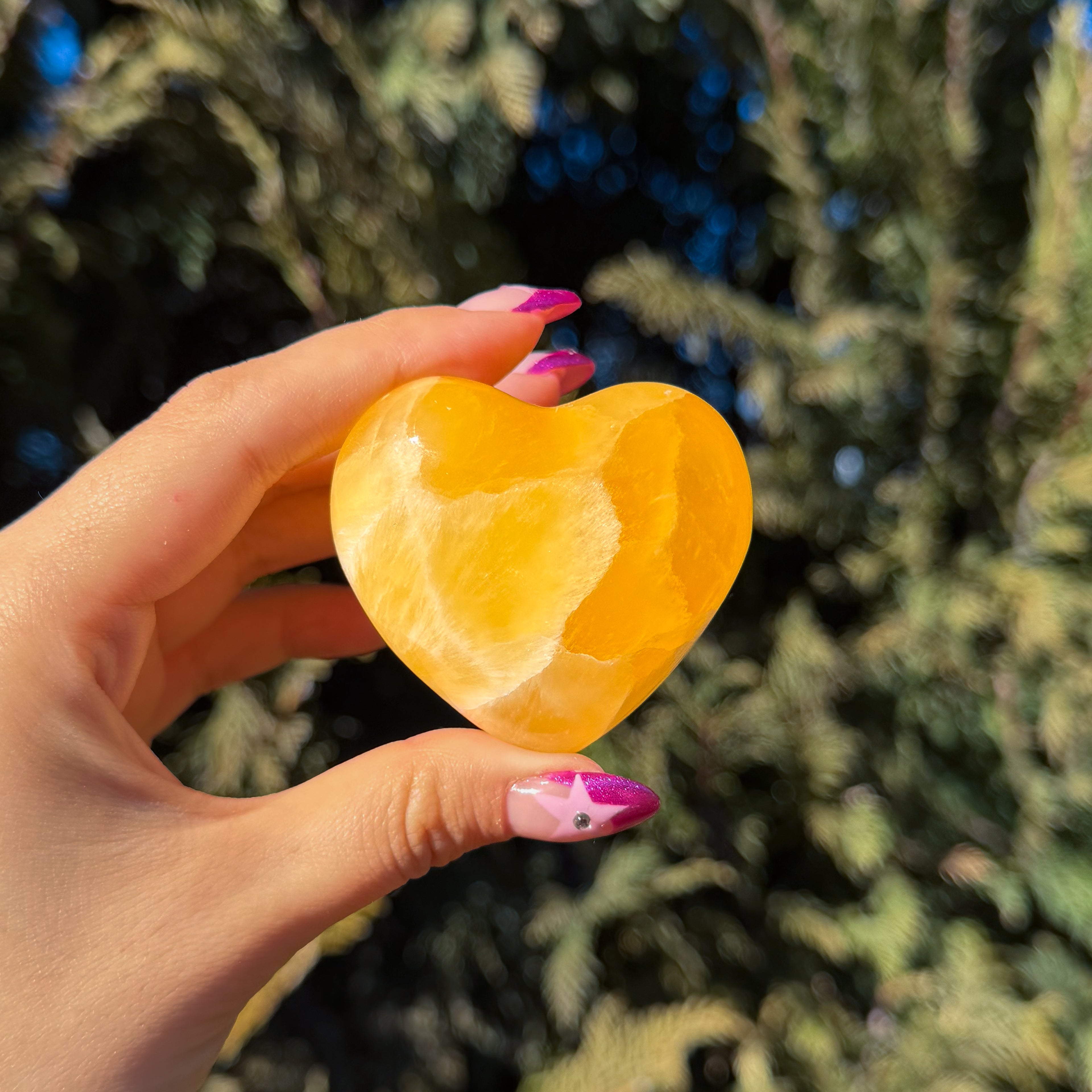 Honey Calcite Heart A