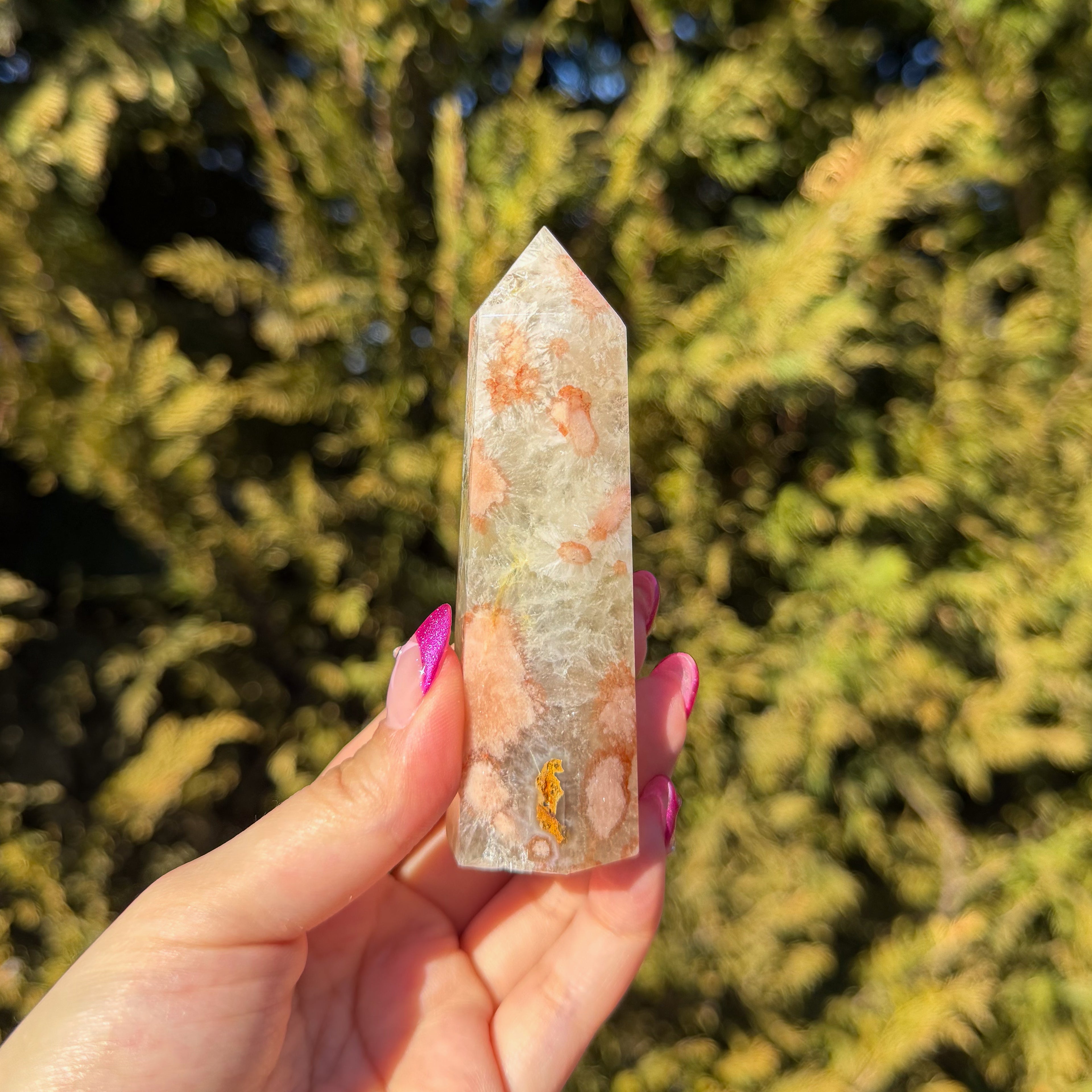 Green Flower Agate Tower A