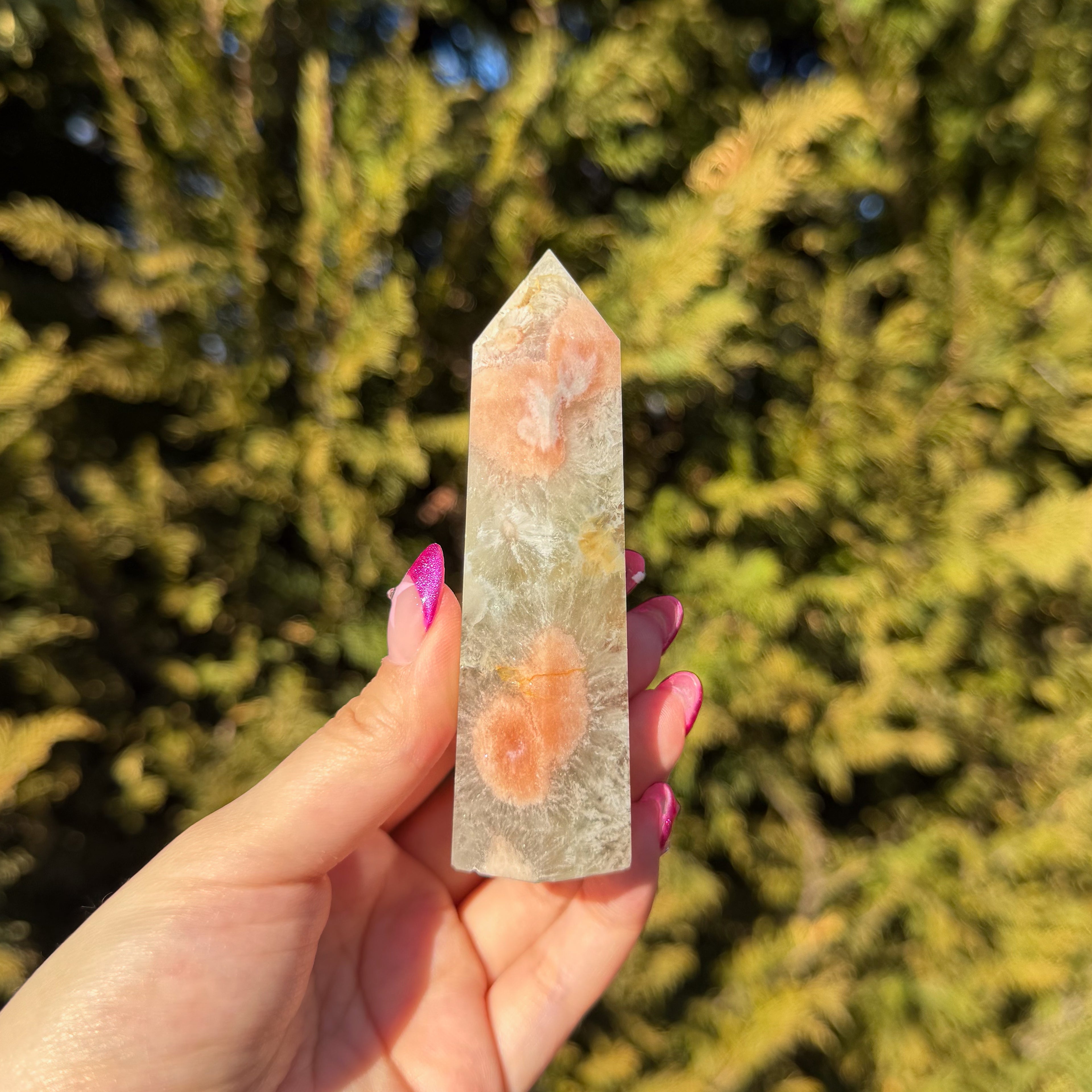 Green Flower Agate Tower A