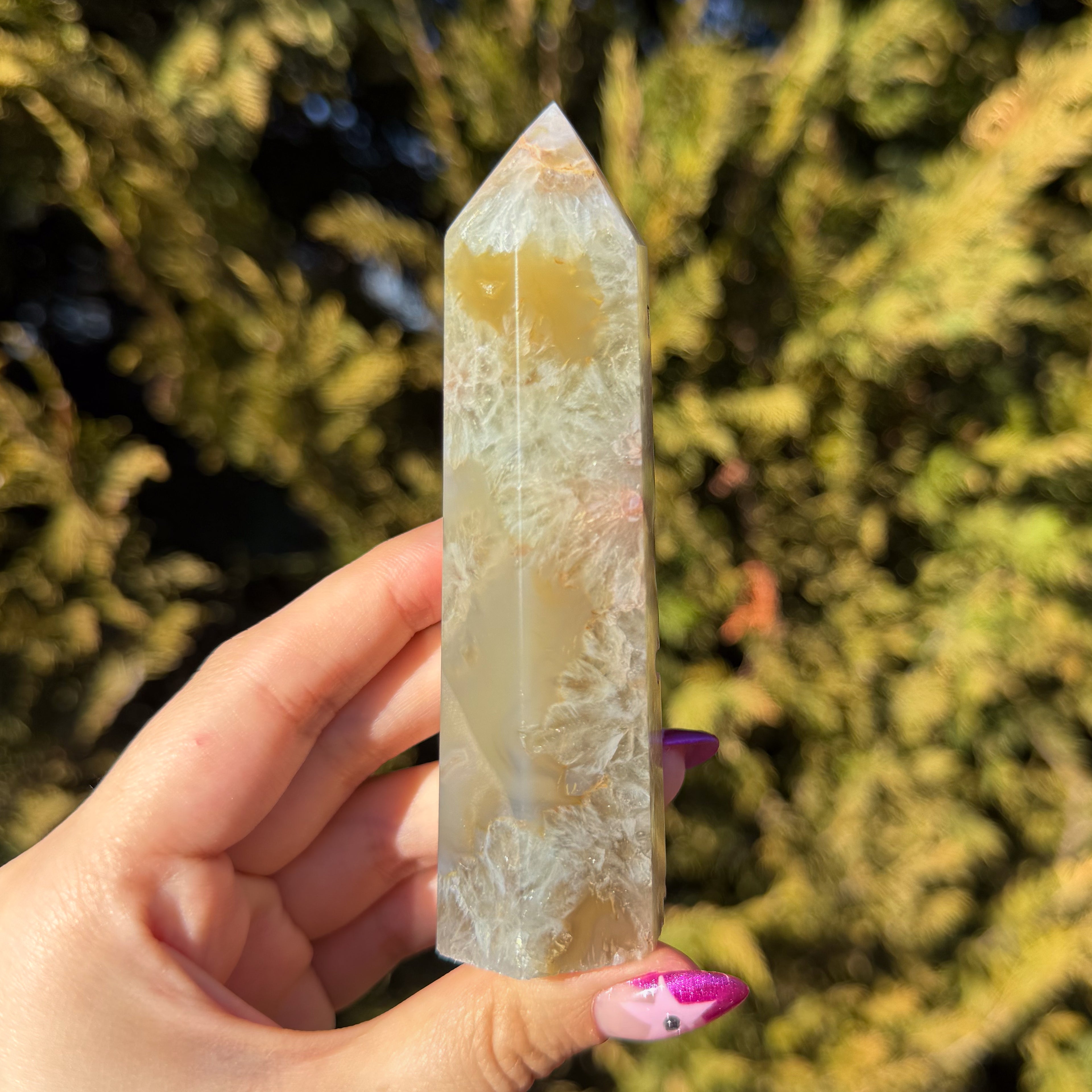 Green Flower Agate Tower B (muted)