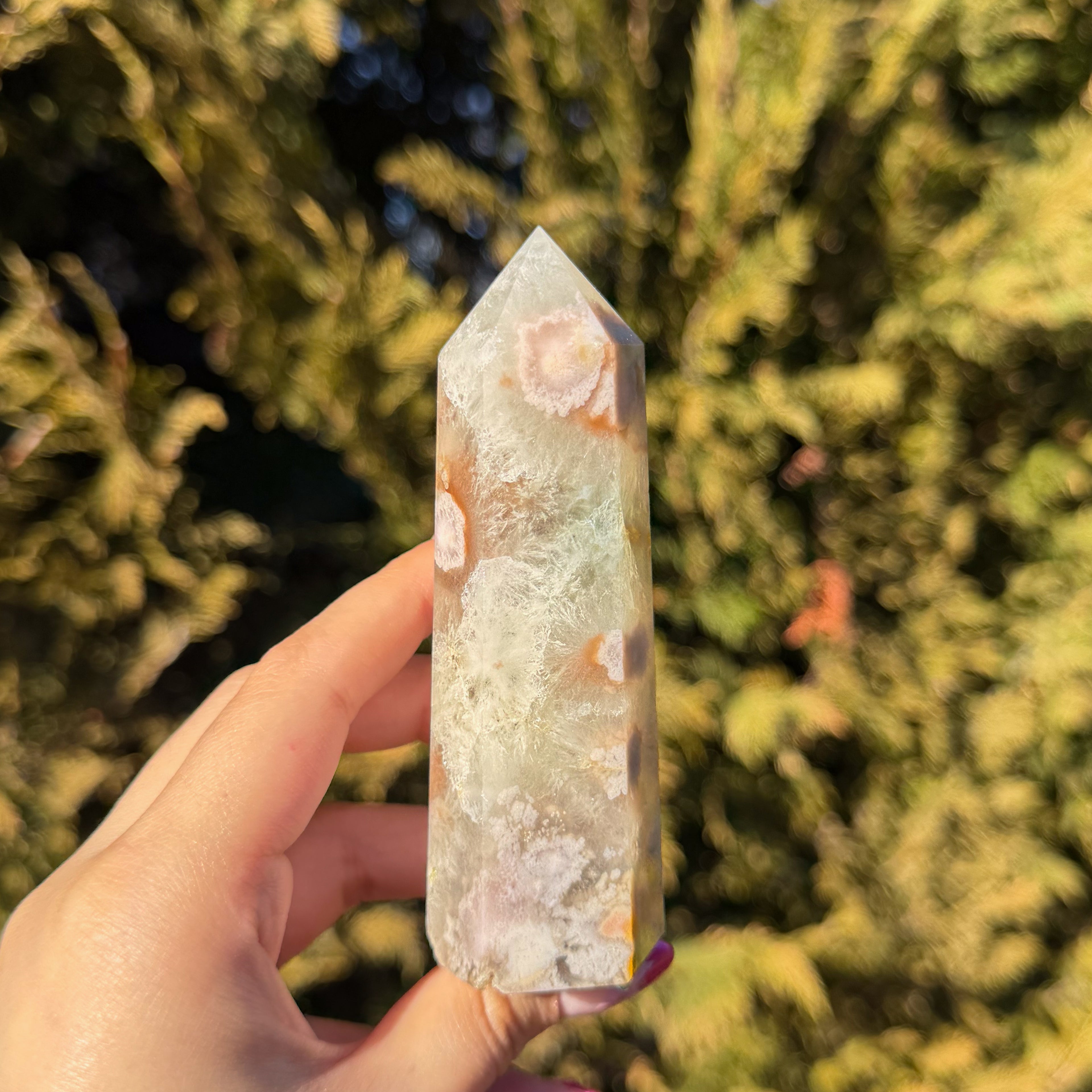 Green Flower Agate Tower C