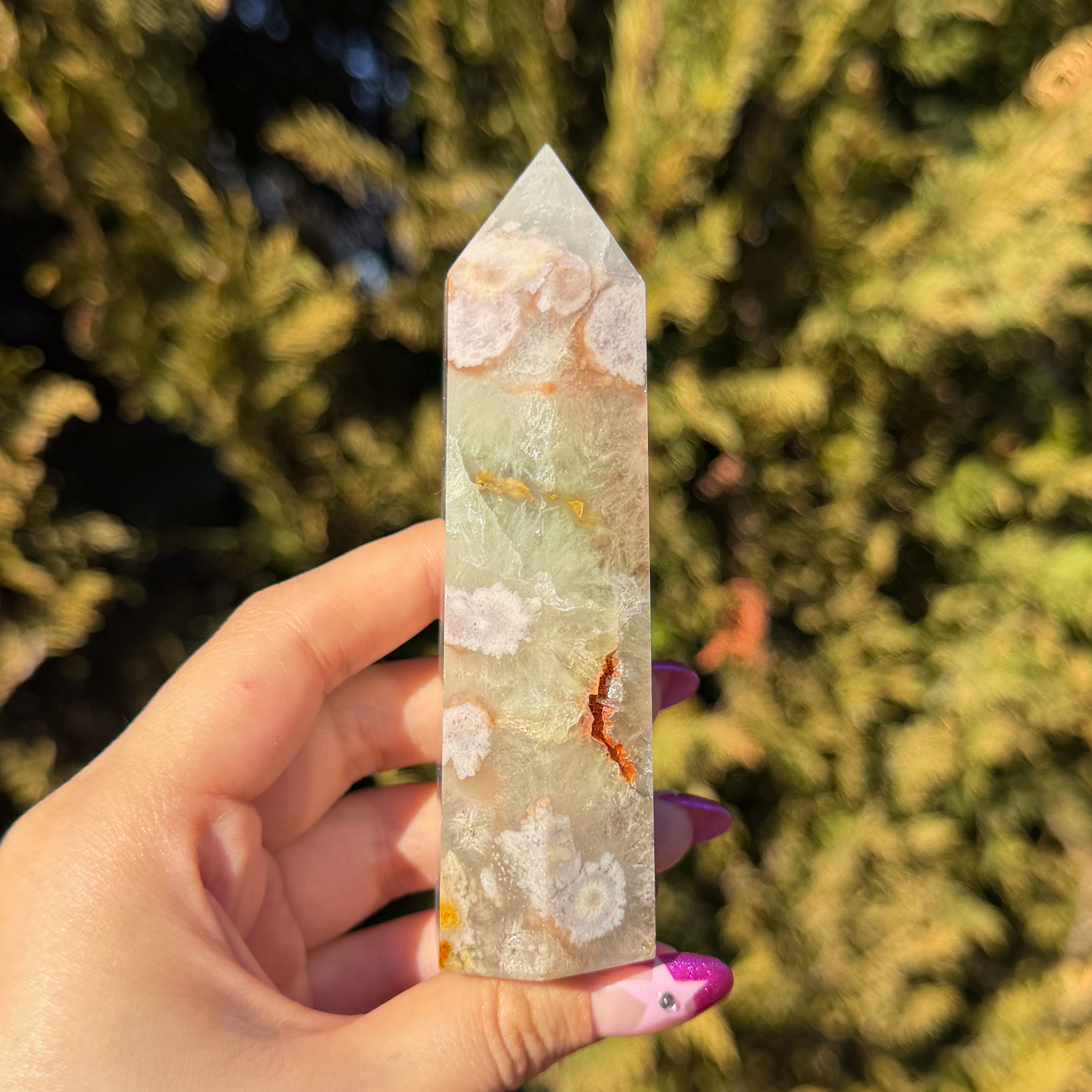 Green Flower Agate Tower C