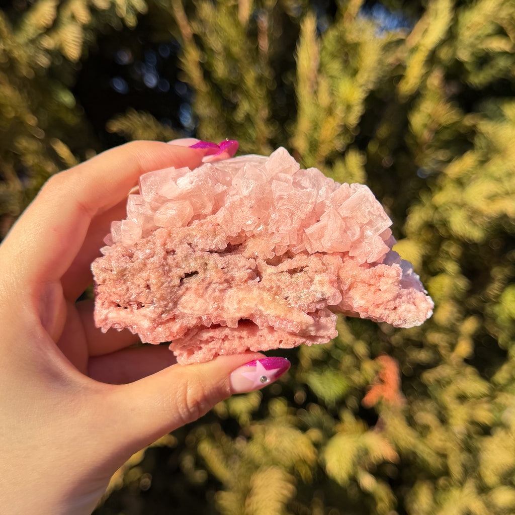 Pink Halite Crystal Cluster E