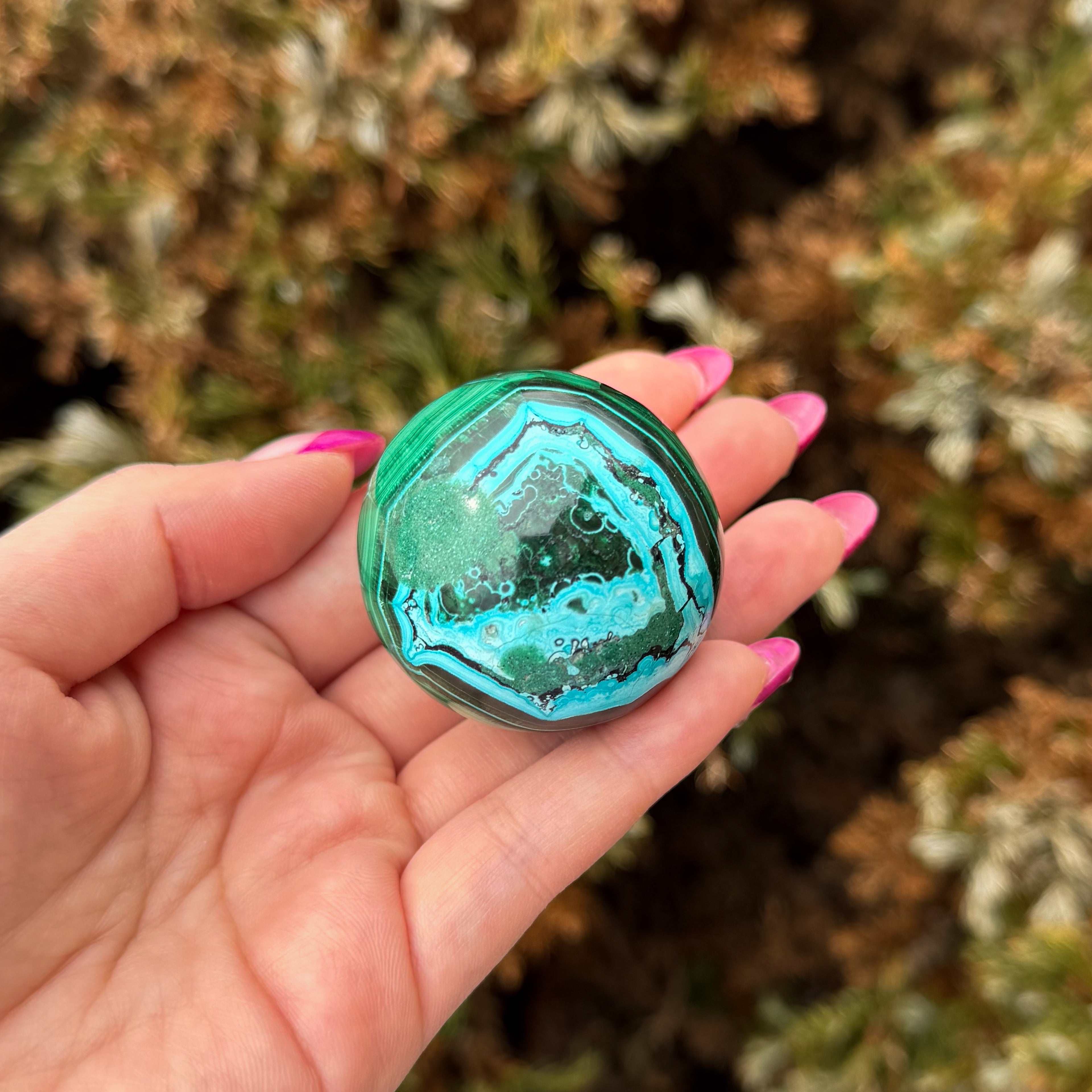 Malachite Chrysocolla Sphere A (High Grade)