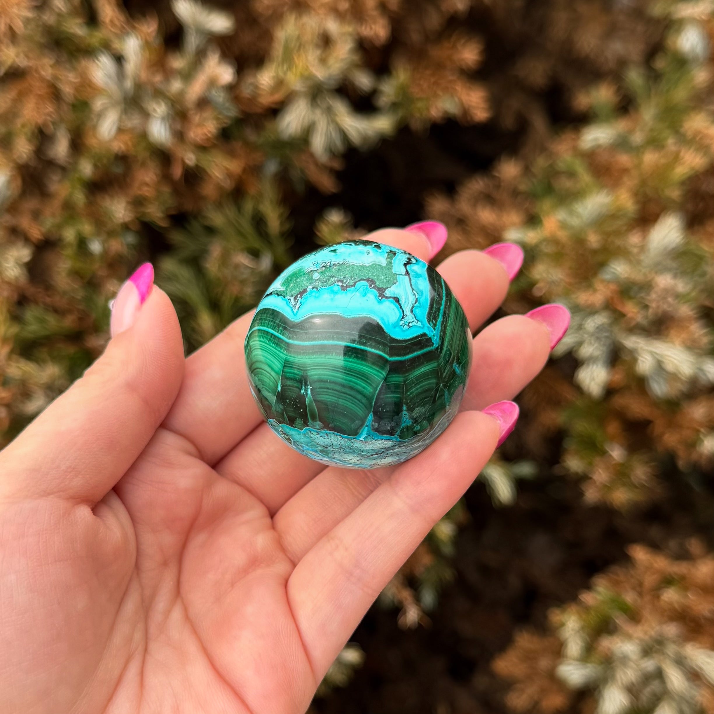 Malachite Chrysocolla Sphere A (High Grade)