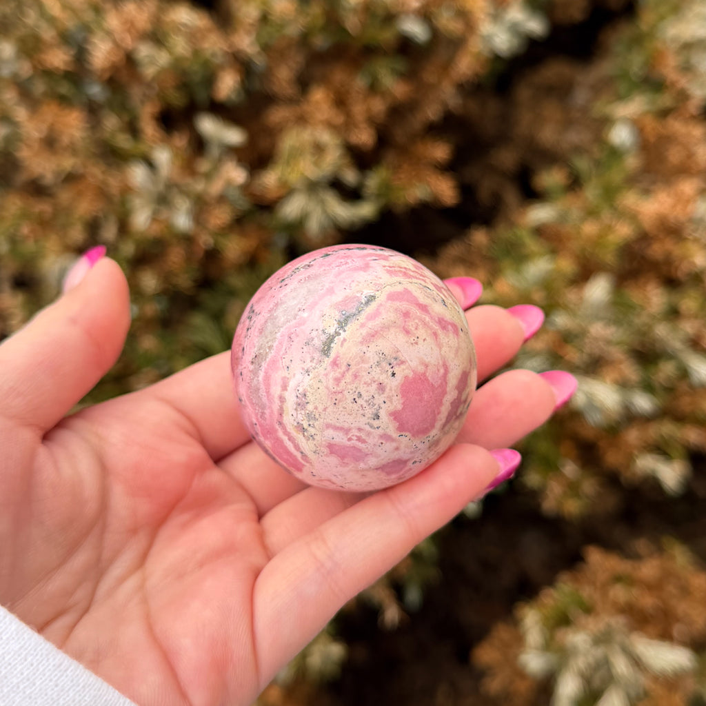 Peruvian Rhodonite Sphere D (High Grade)