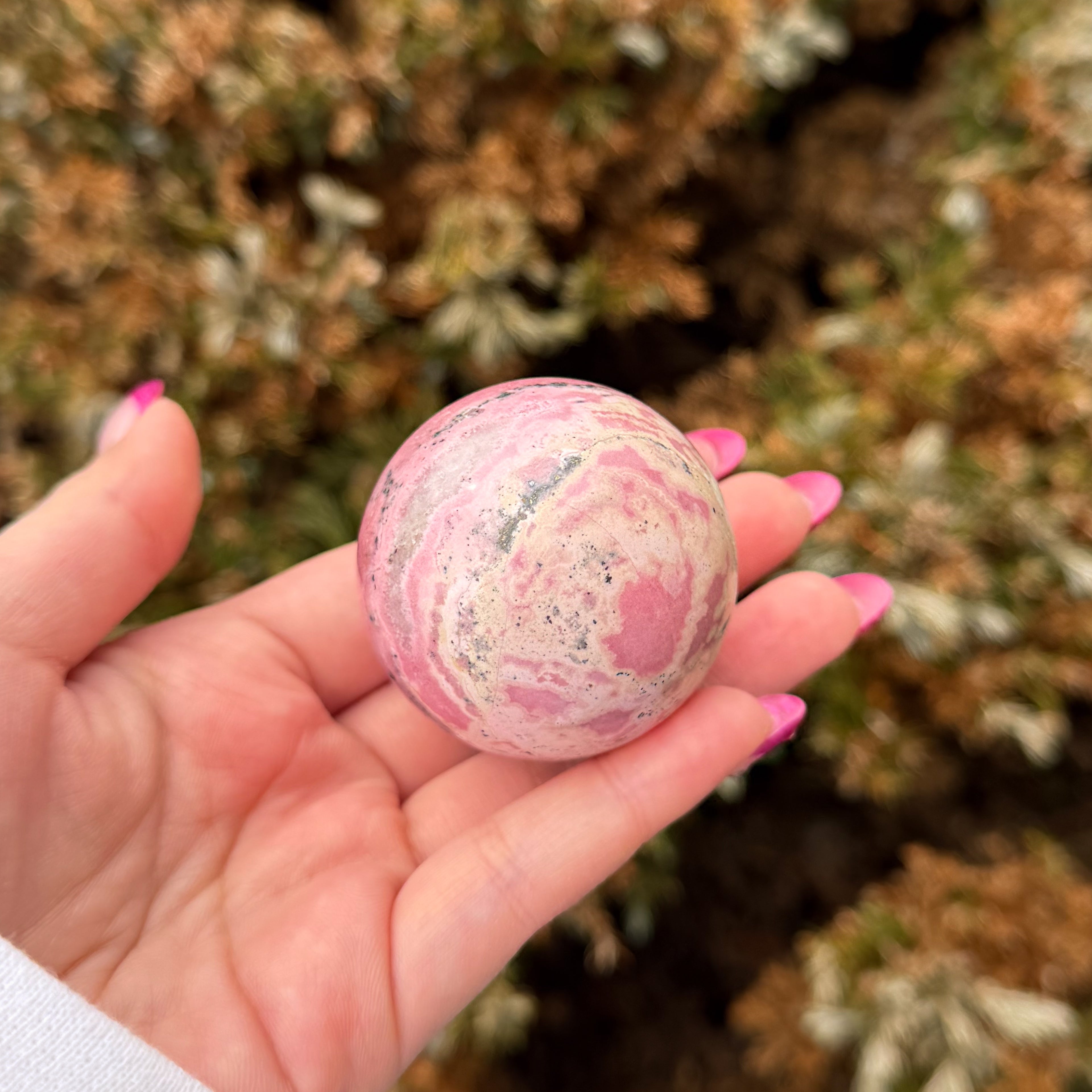Peruvian Rhodonite Sphere D (High Grade)