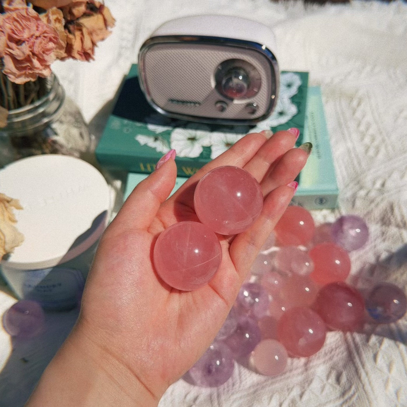 Rose Quartz Spheres with Asterisms (Intuitively Picked)