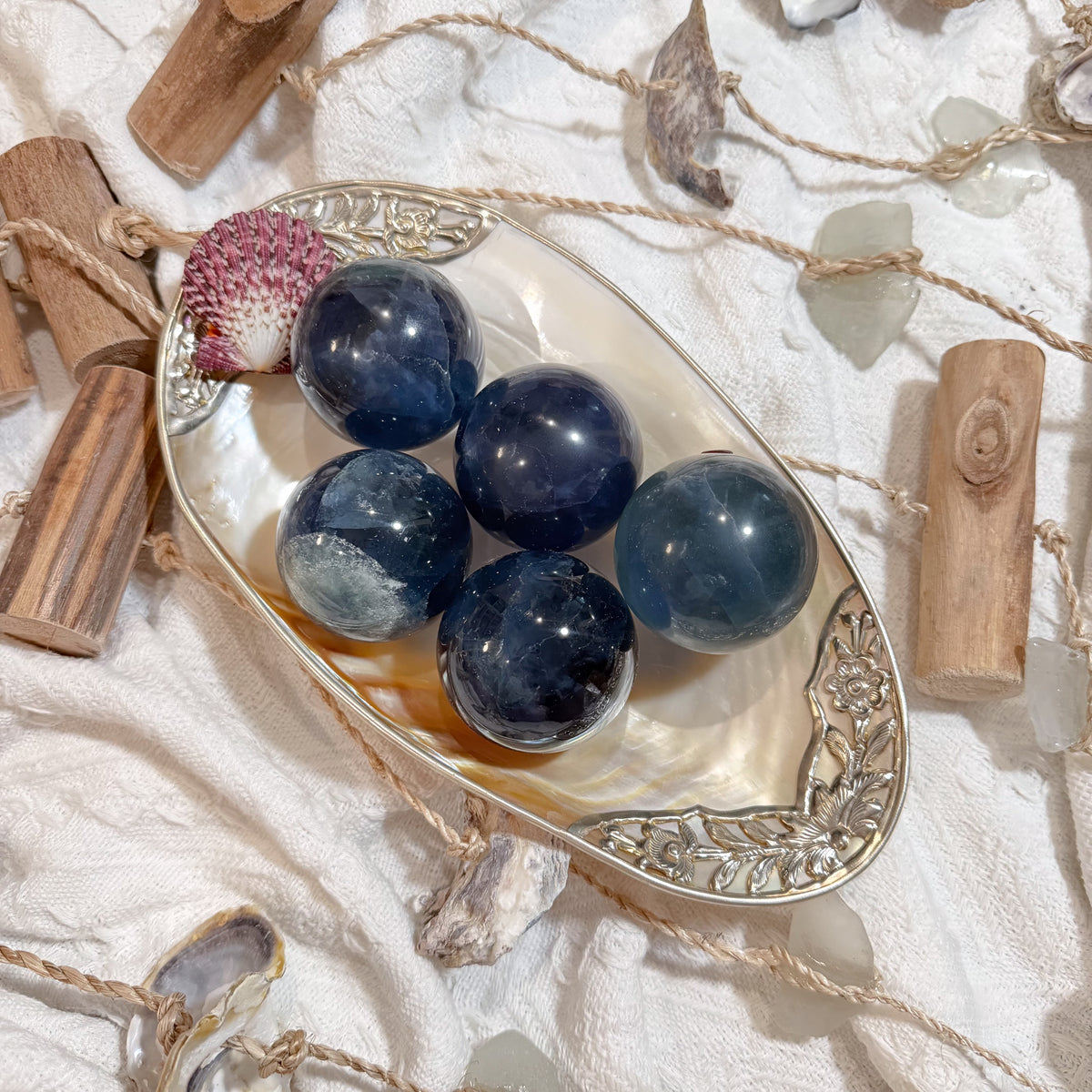 Blue Fluorite Spheres (Intuitively Chosen)