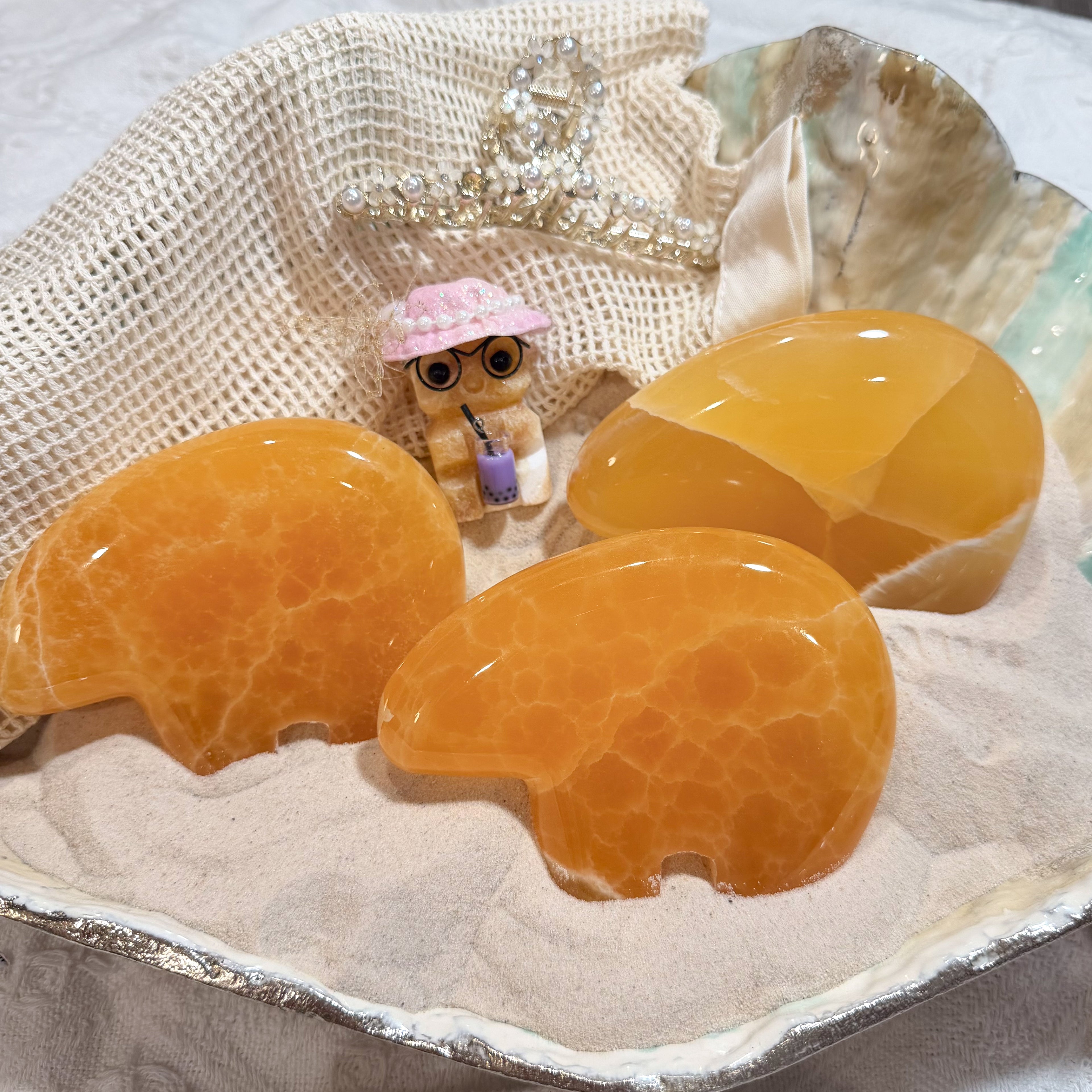 Honey Calcite Statement Bear (Choose Your Own)