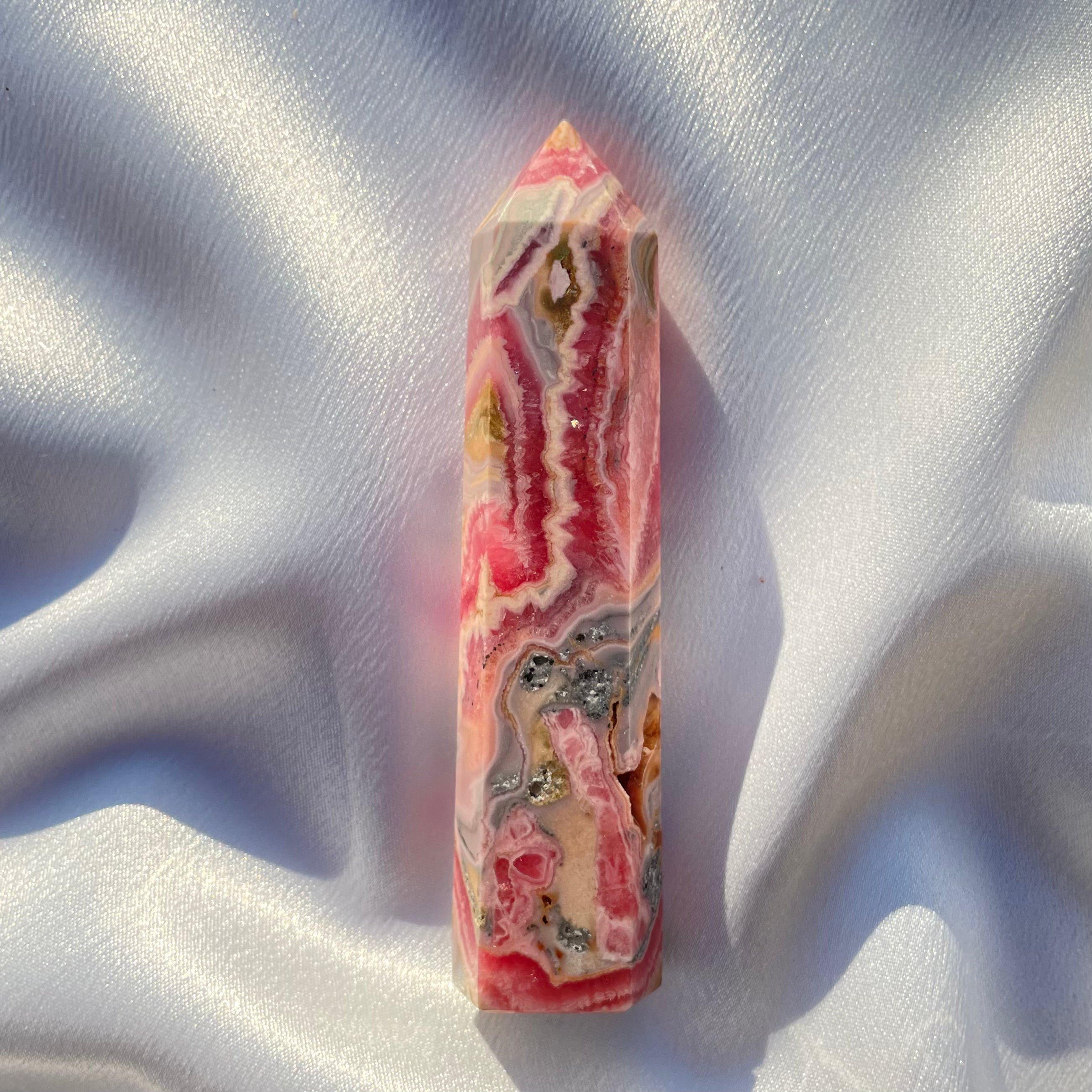 Rhodochrosite & Pyrite Tower F