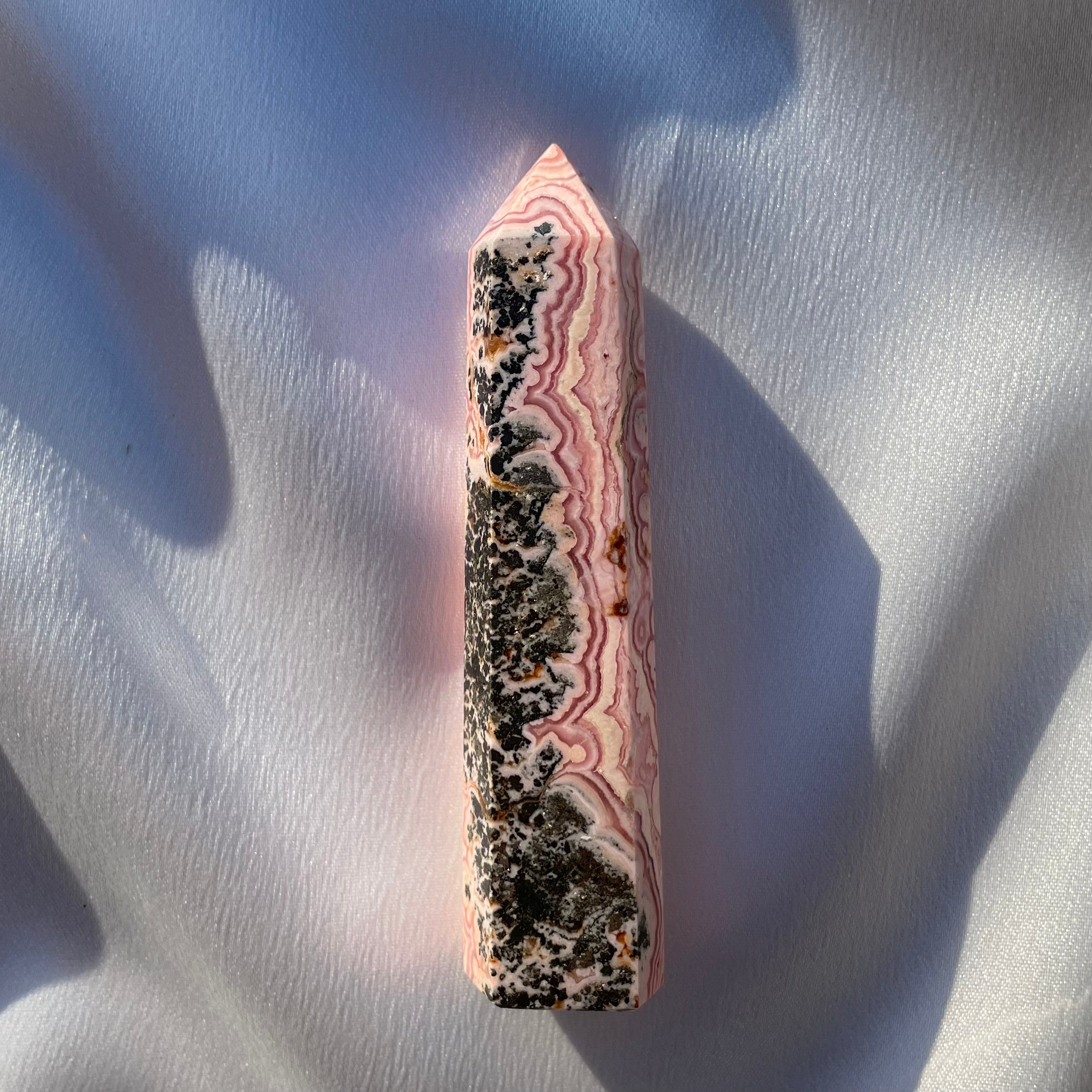 Rhodochrosite & Pyrite Tower D