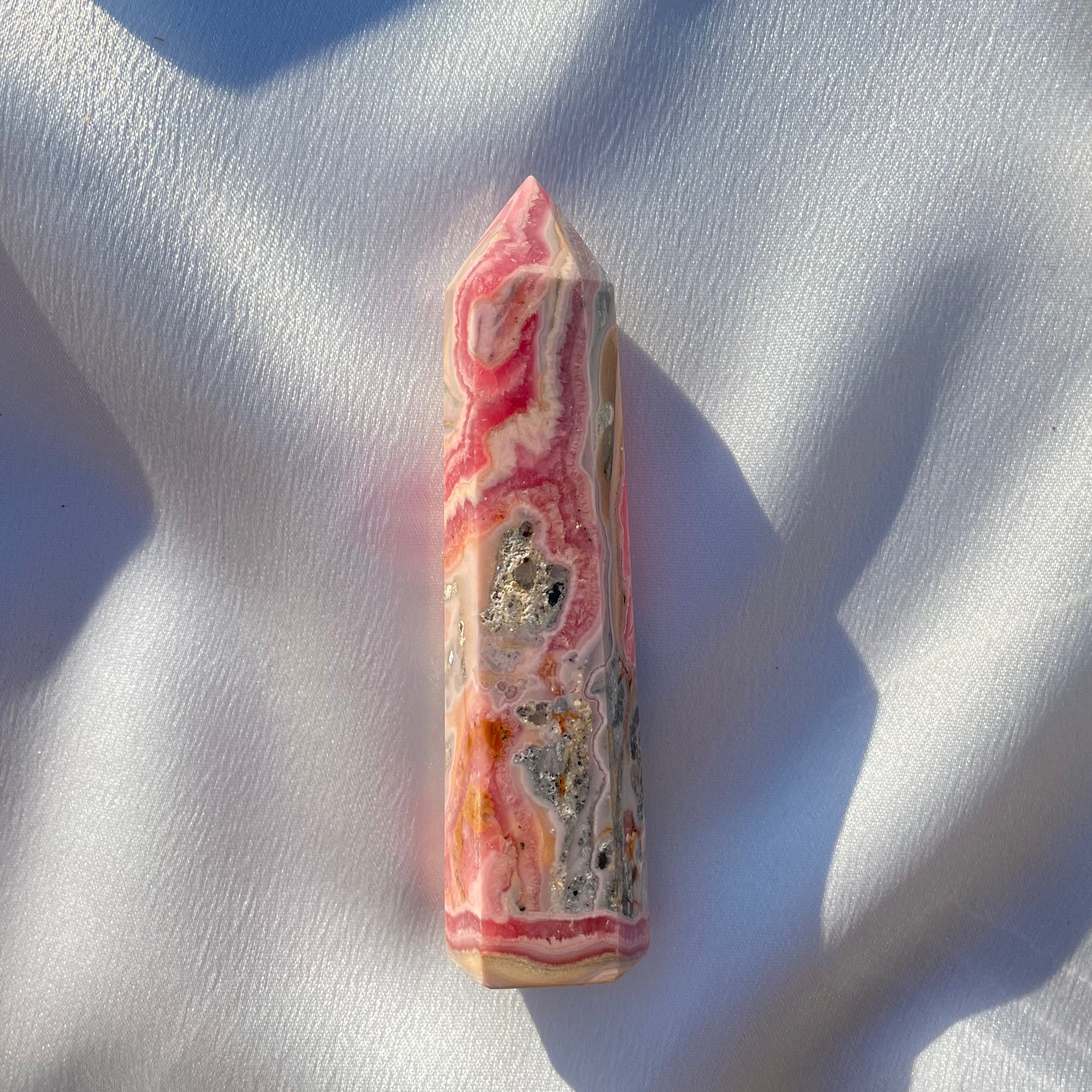 Rhodochrosite & Pyrite Tower E