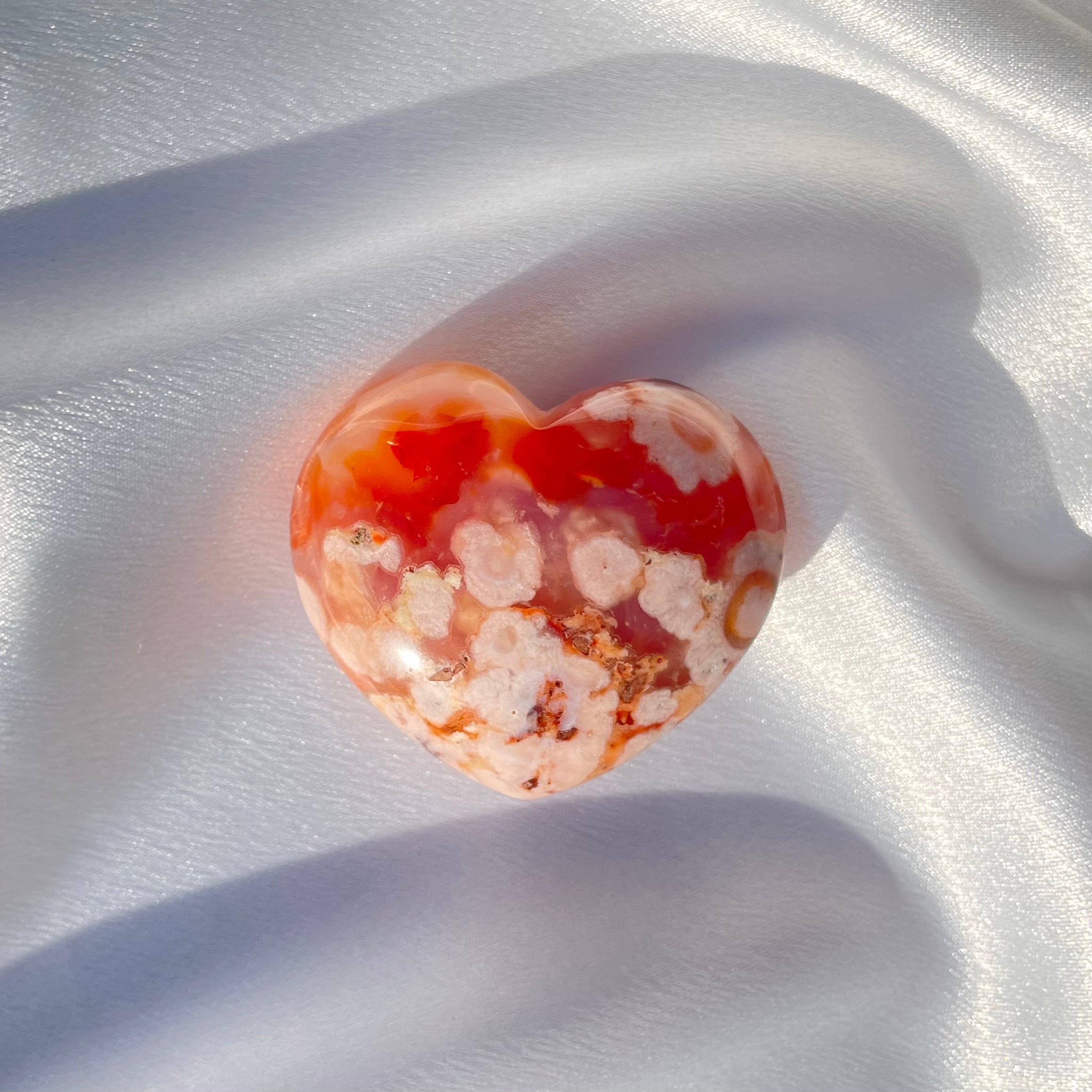 Carnelian Flower Agate Heart B