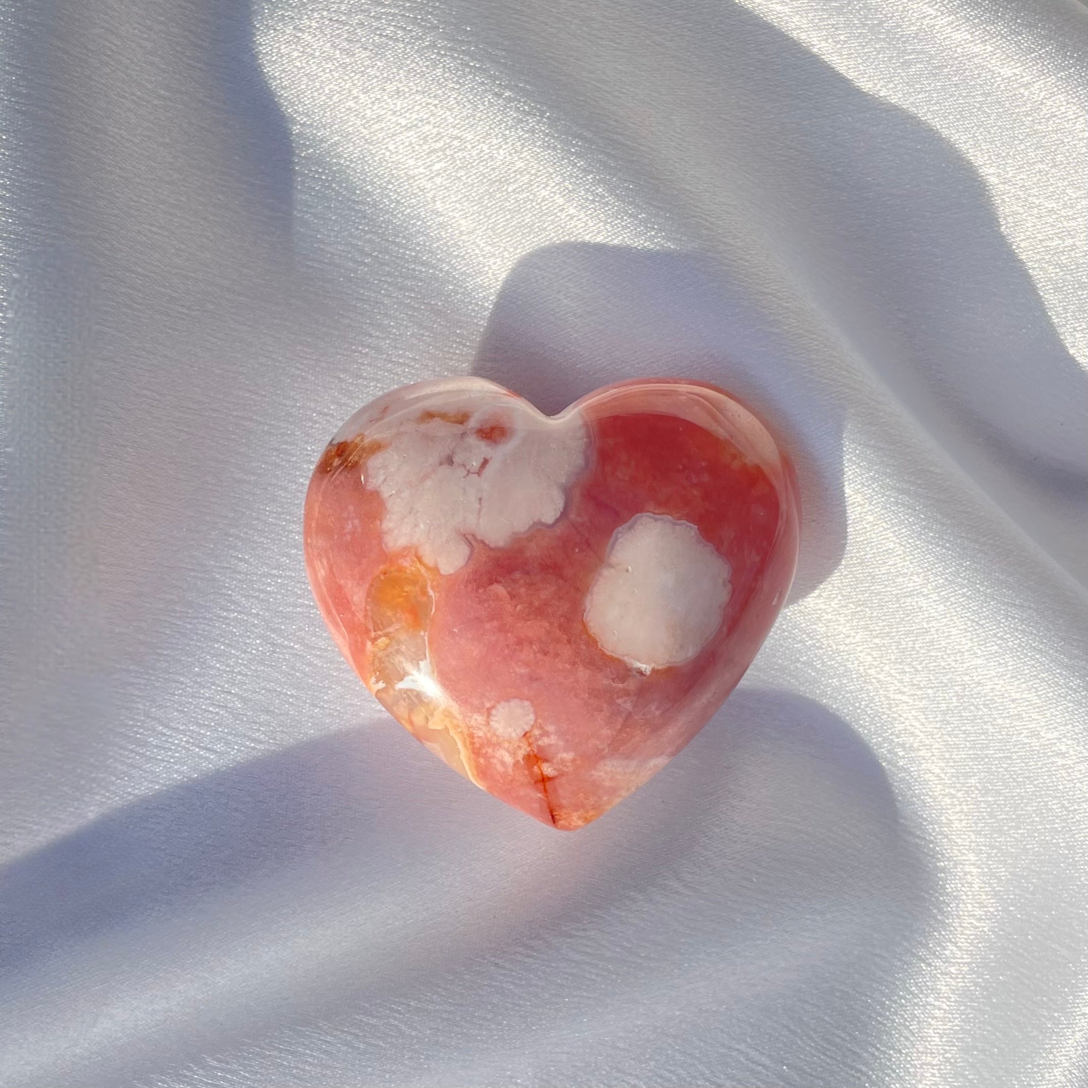 Carnelian Flower Agate Heart C