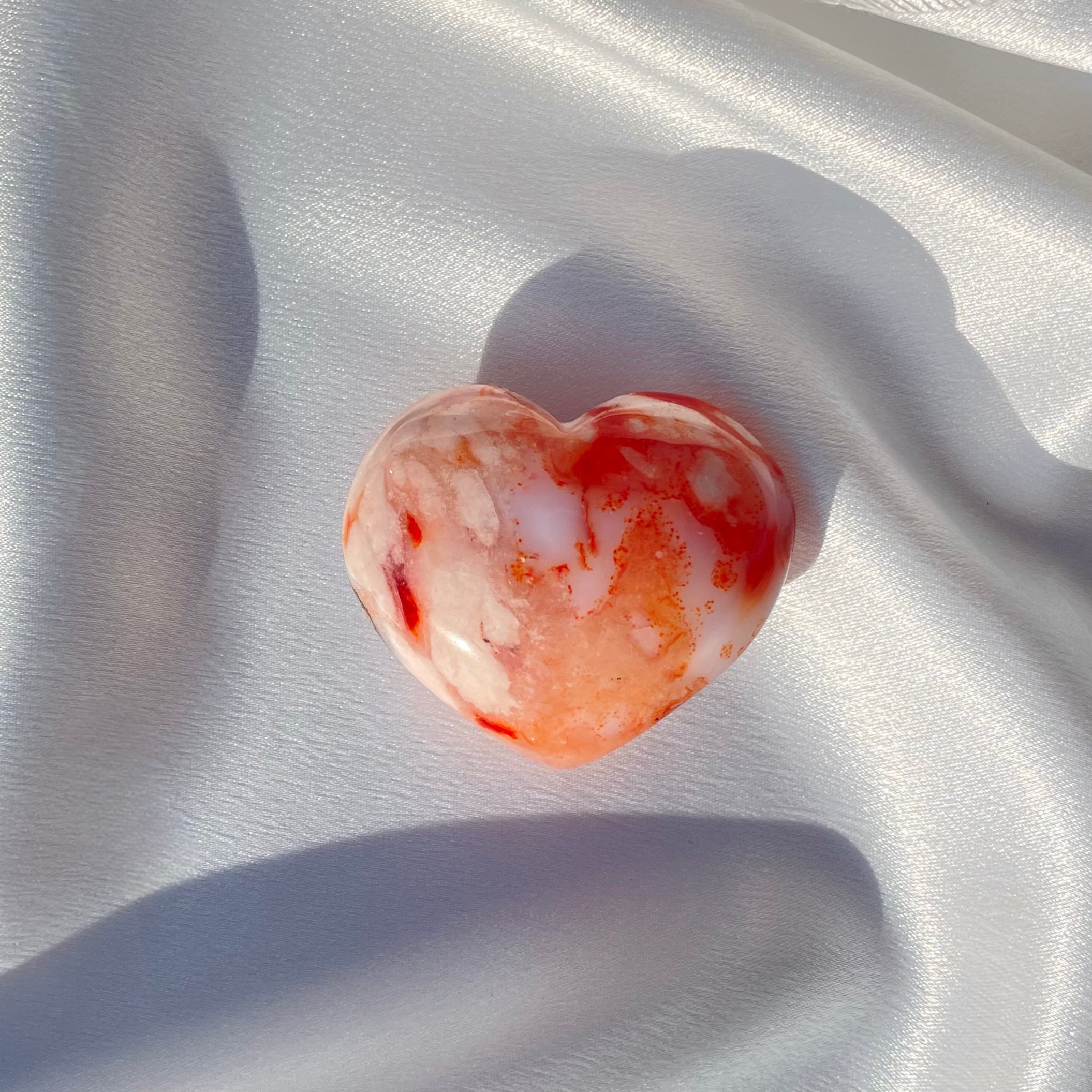 Carnelian Flower Agate Heart D