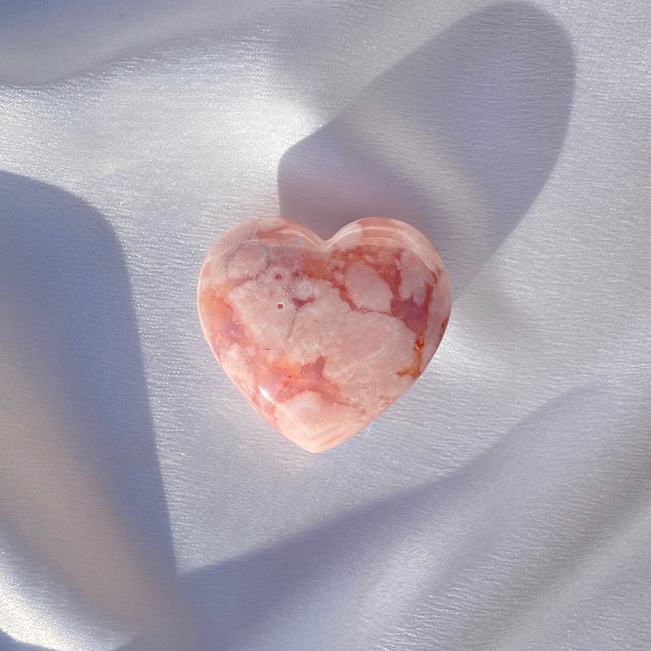 Carnelian Flower Agate Heart H