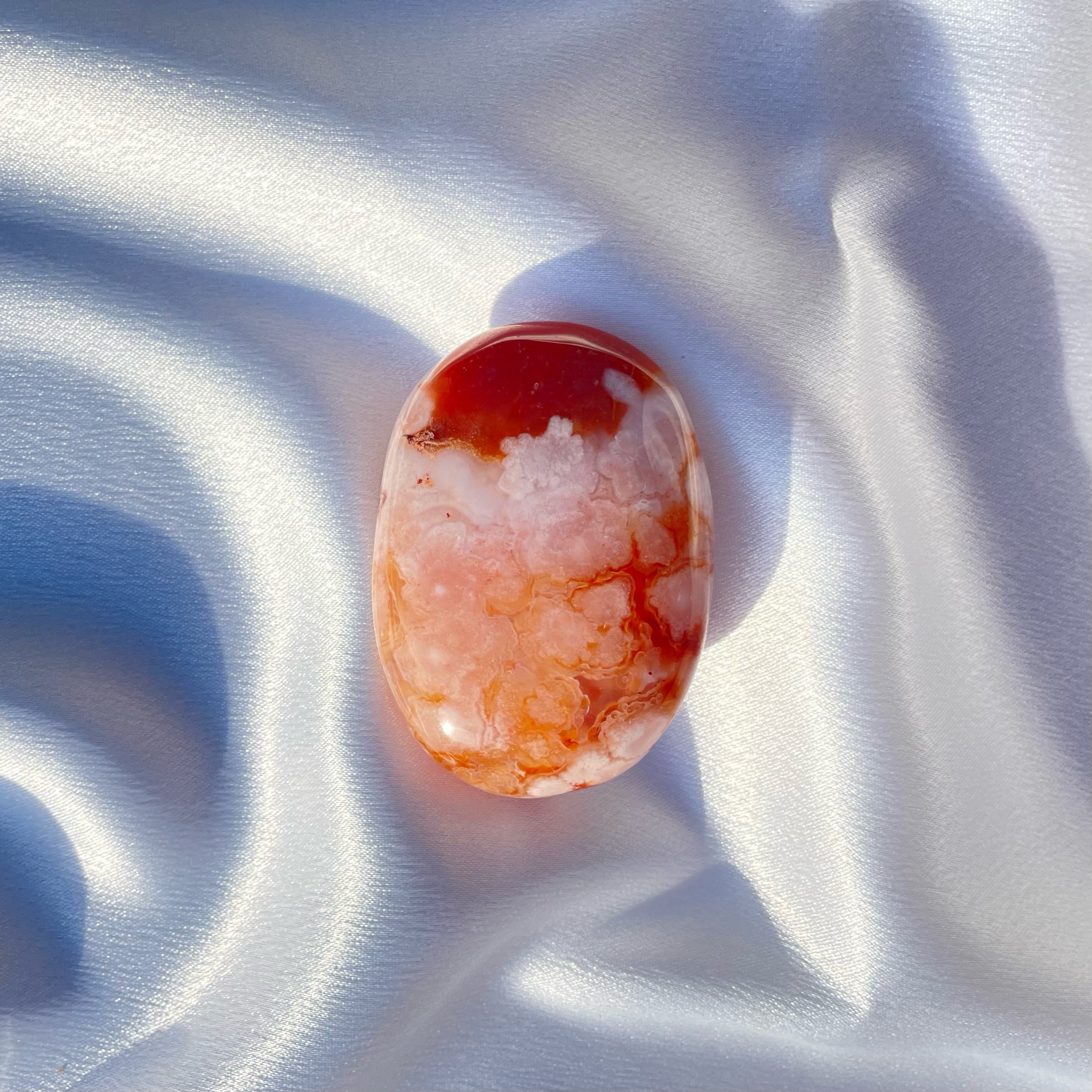 Carnelian Flower Agate Palm Stone B