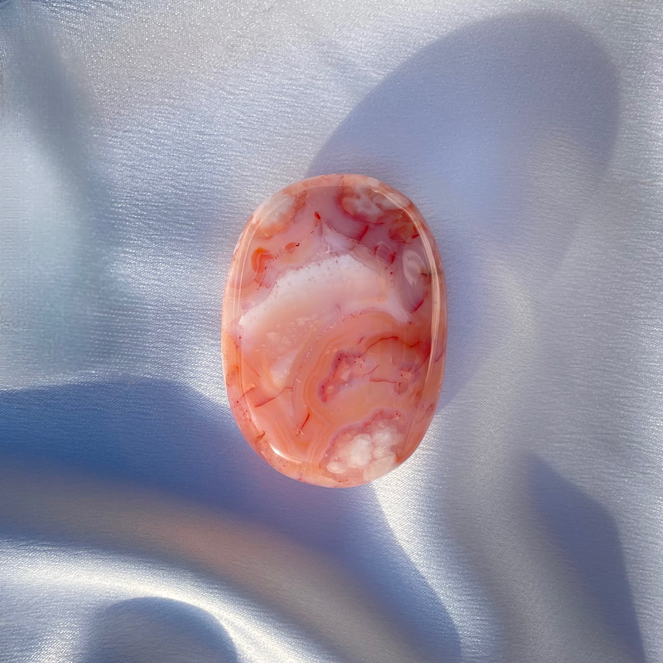 Carnelian Flower Agate Palm Stone C
