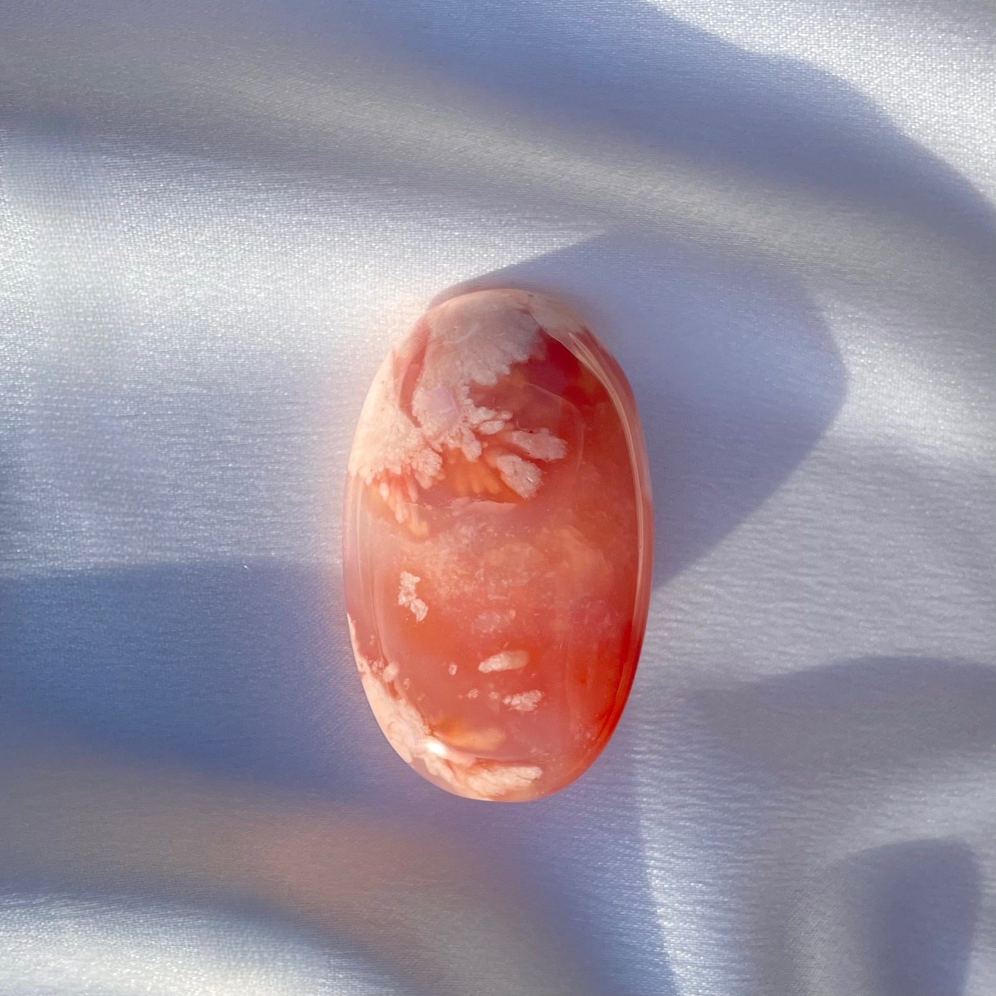 Carnelian Flower Agate Palm Stone E