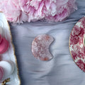 Pink Amethyst & Flower Agate Moon Carving- Small (Choose Your Own)
