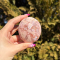 Pink Amethyst x Flower Agate Palm Stone A