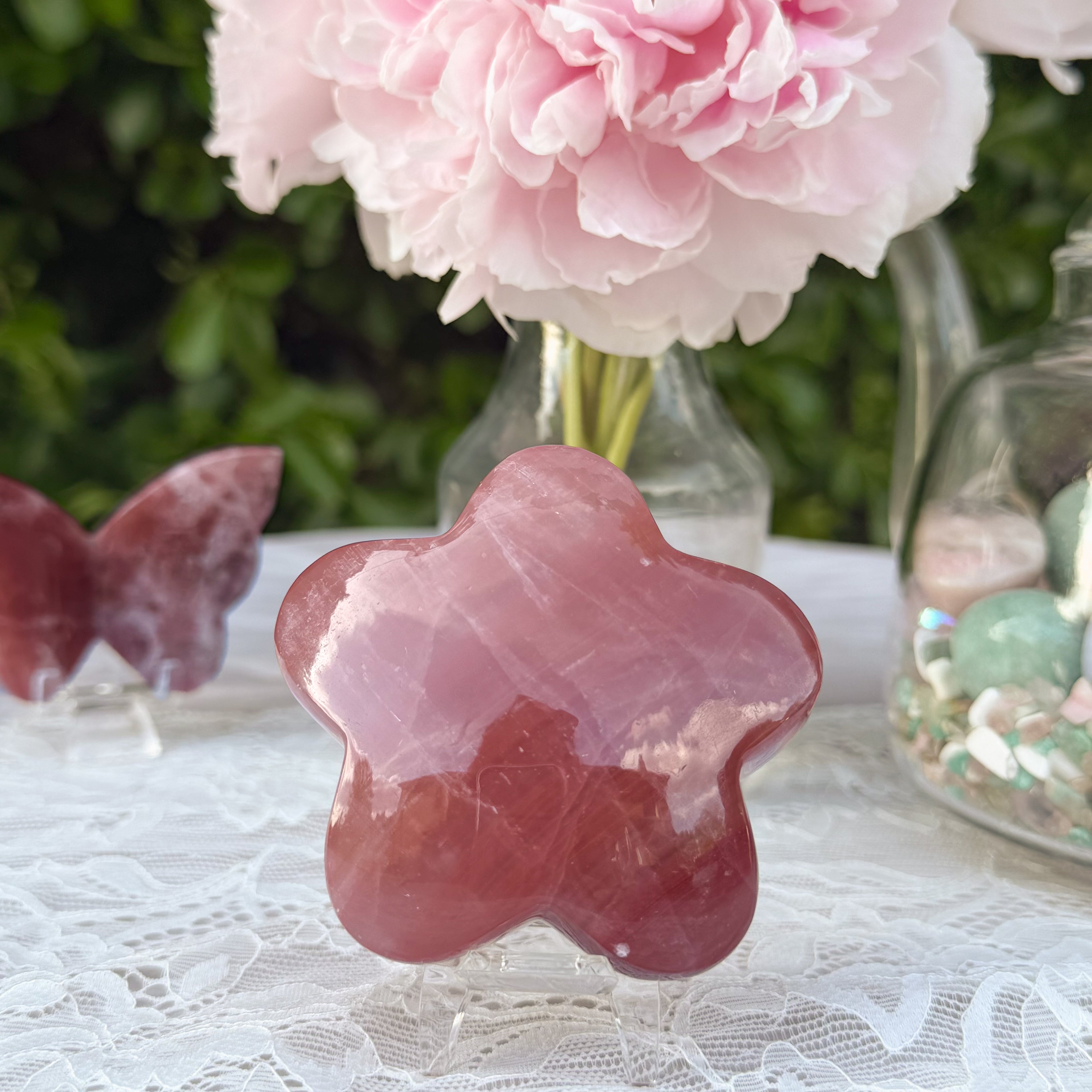 Rose Calcite Star Carving (Choose Your Own)